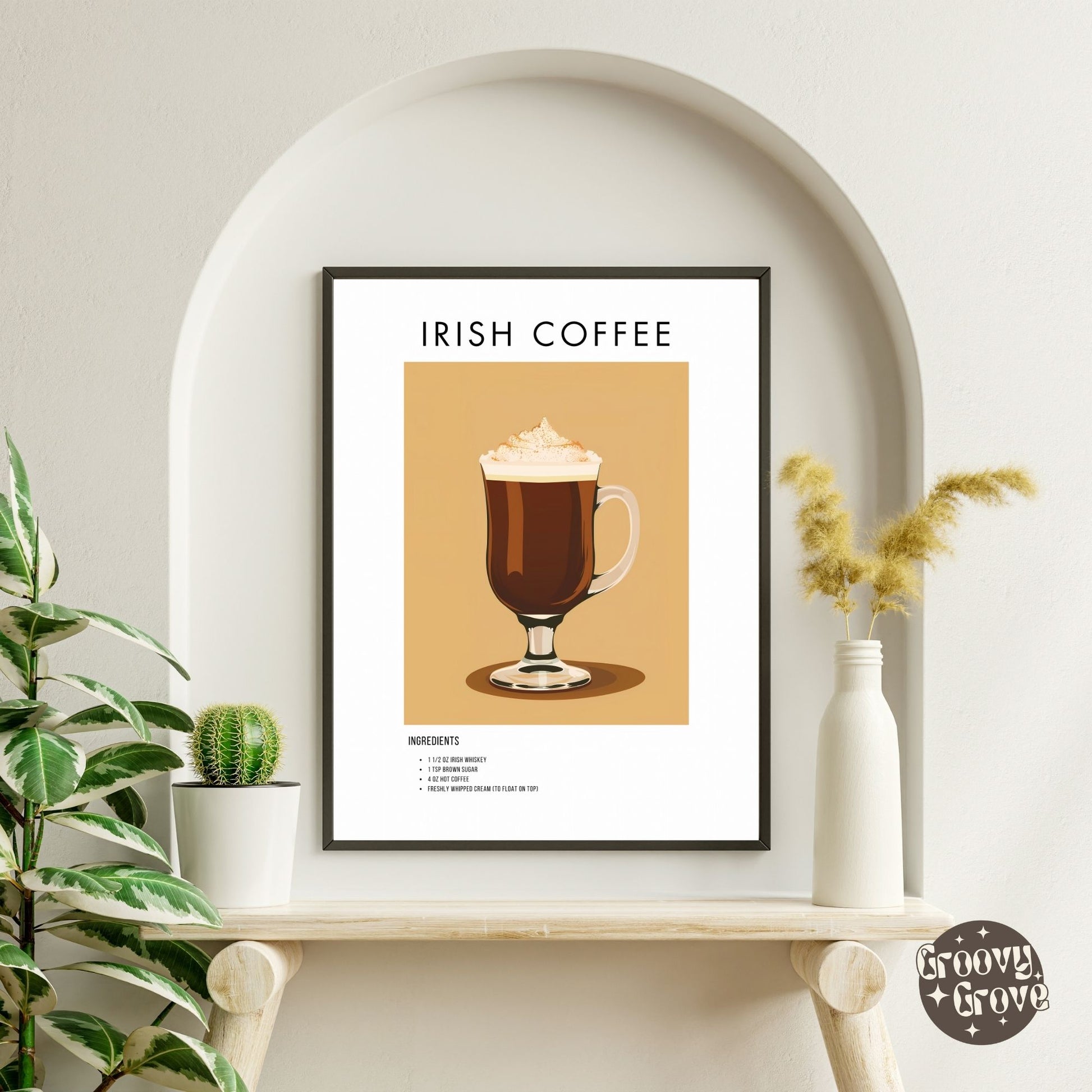 Irish Coffee Retro Cocktail Poster - GroovyGrove