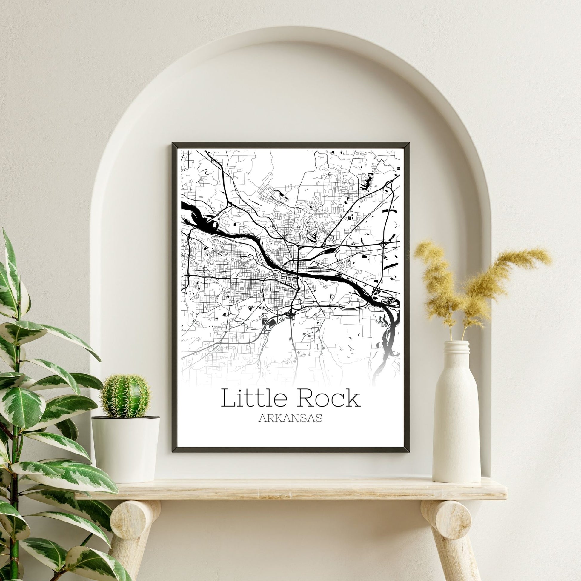 Little Rock Arkansas City Map Poster - GroovyGrove