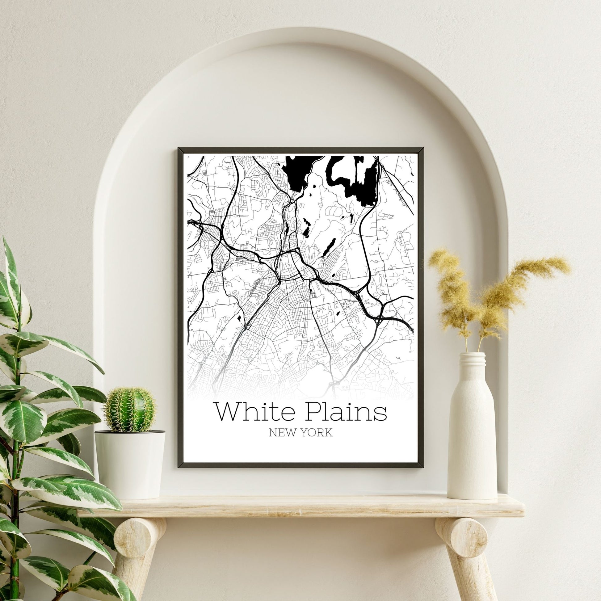 White Plains New York City Map Poster - GroovyGrove