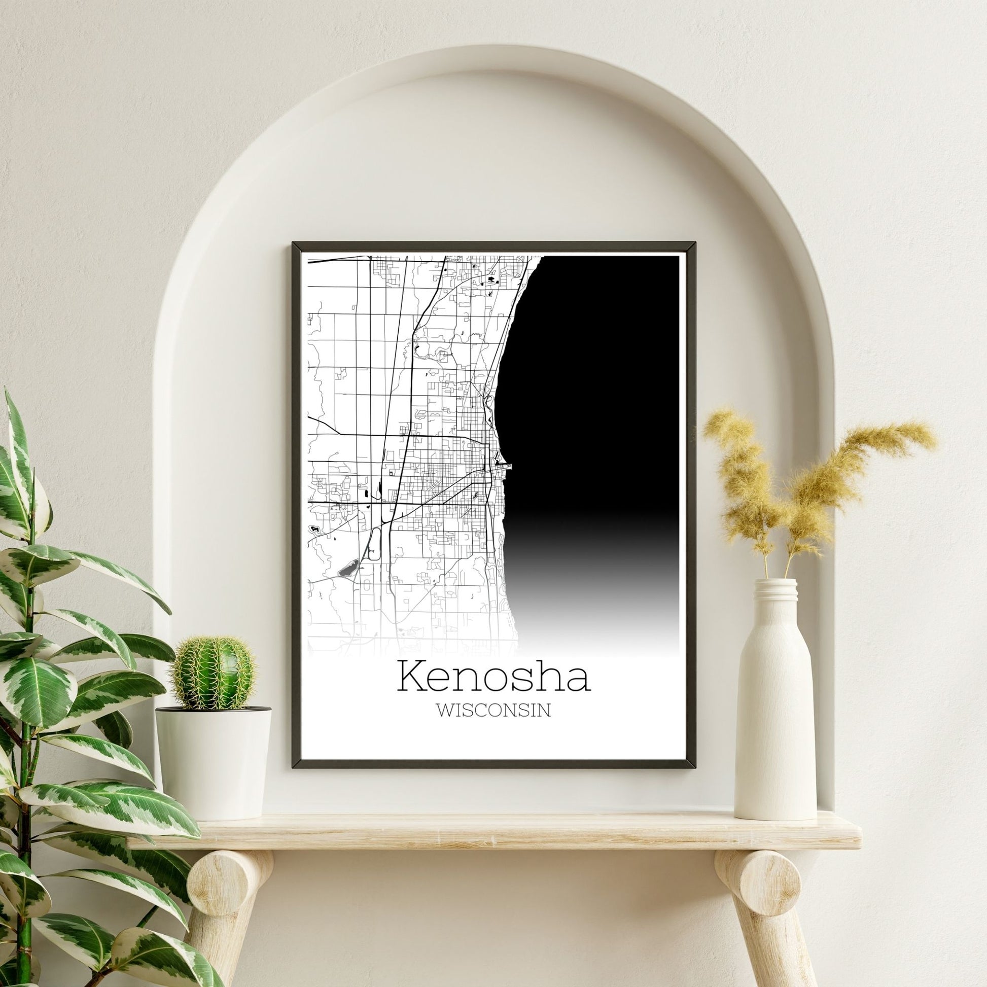 Kenosha Wisconsin City Map Poster - GroovyGrove