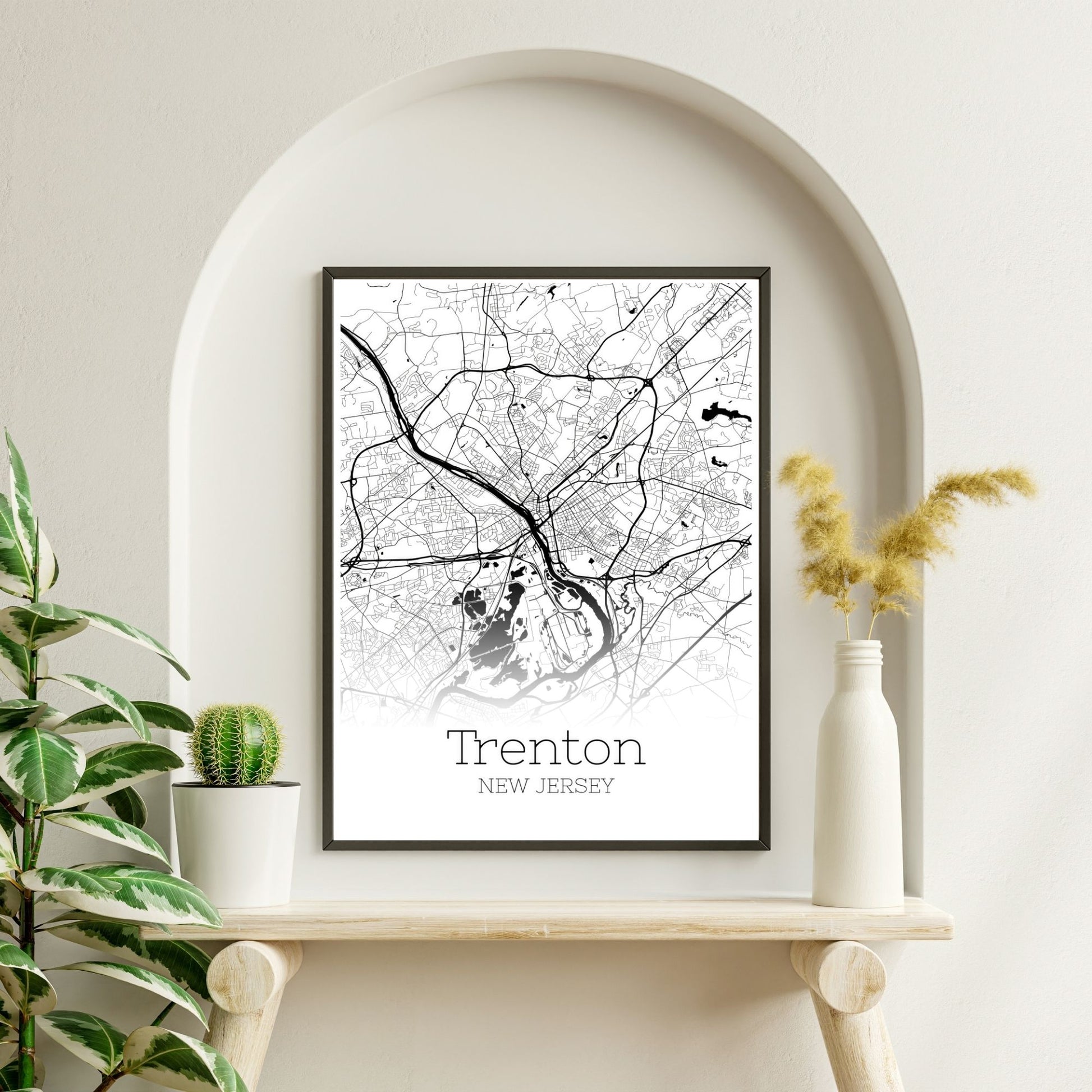 Trenton New Jersey City Map Poster - GroovyGrove