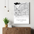 Carrollton Texas City Map Poster - GroovyGrove