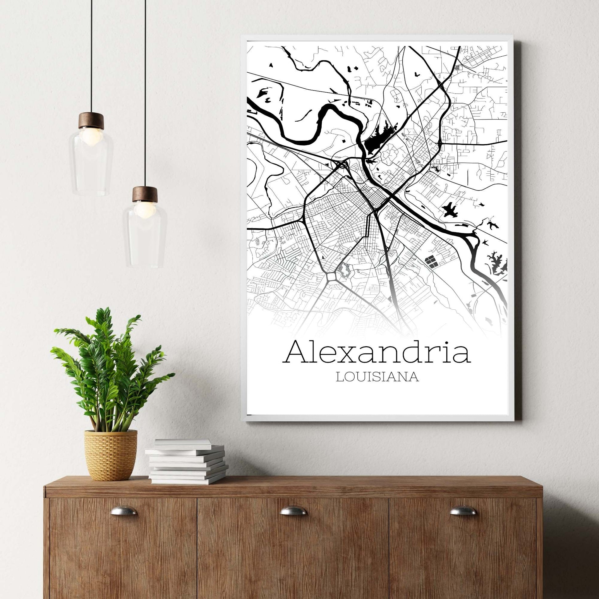 Alexandria Louisiana City Map Poster - GroovyGrove