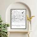 Rochester Hills Michigan City Map Poster - GroovyGrove