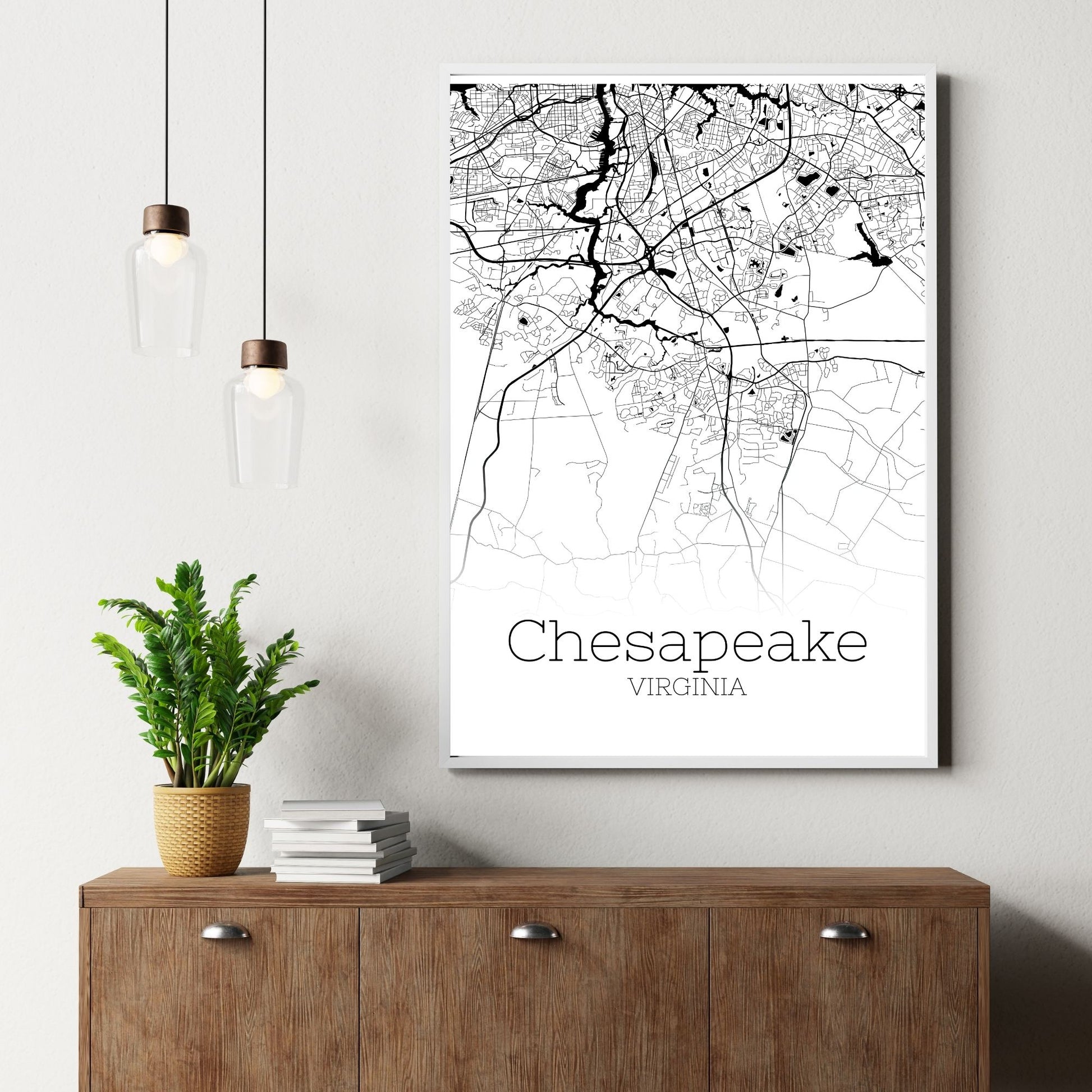 Chesapeake Virginia City Map Poster - GroovyGrove