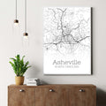 Asheville North Carolina City Map Poster - GroovyGrove