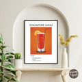 Singapore Sling Retro Cocktail Poster - GroovyGrove