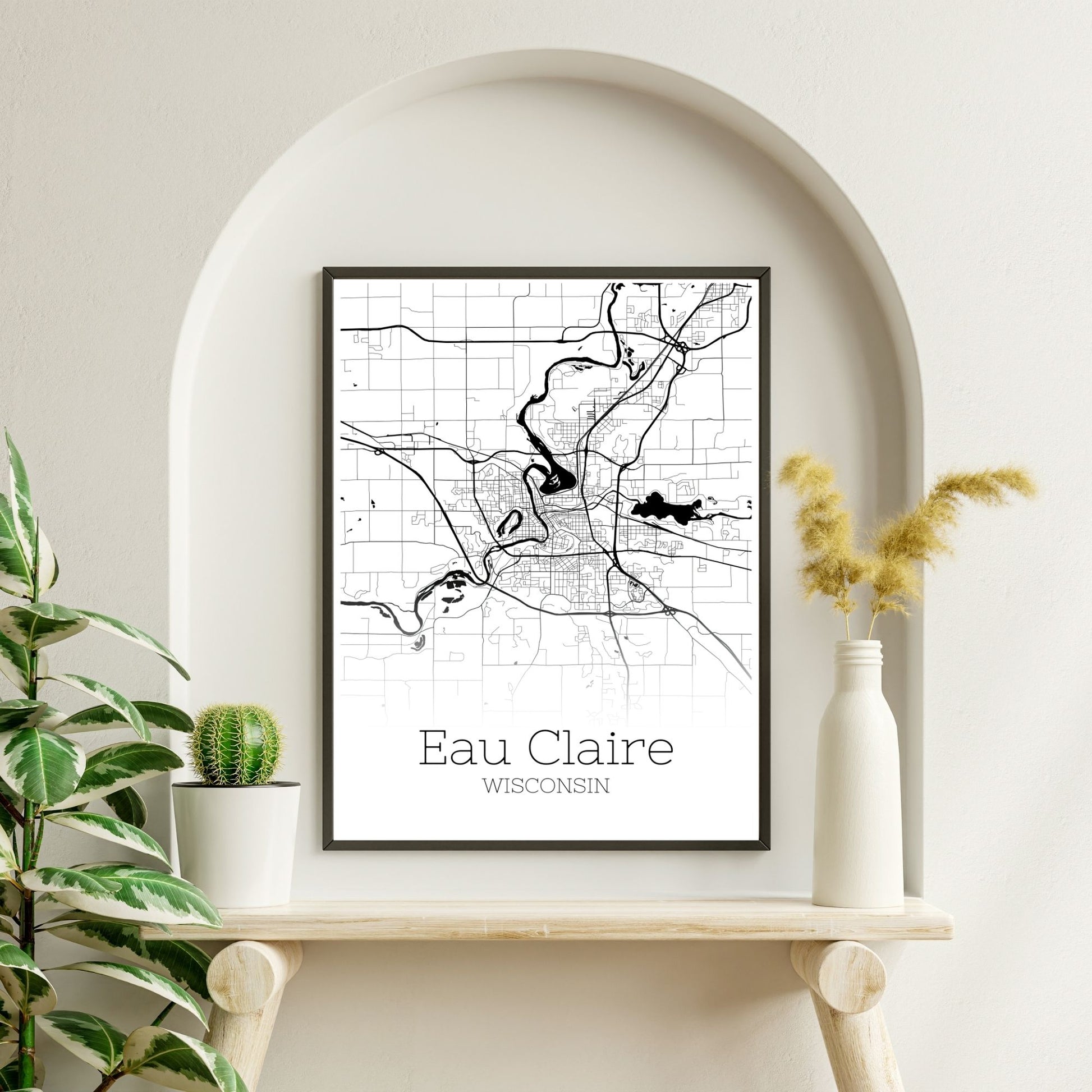 Eau Claire Wisconsin City Map Poster - GroovyGrove