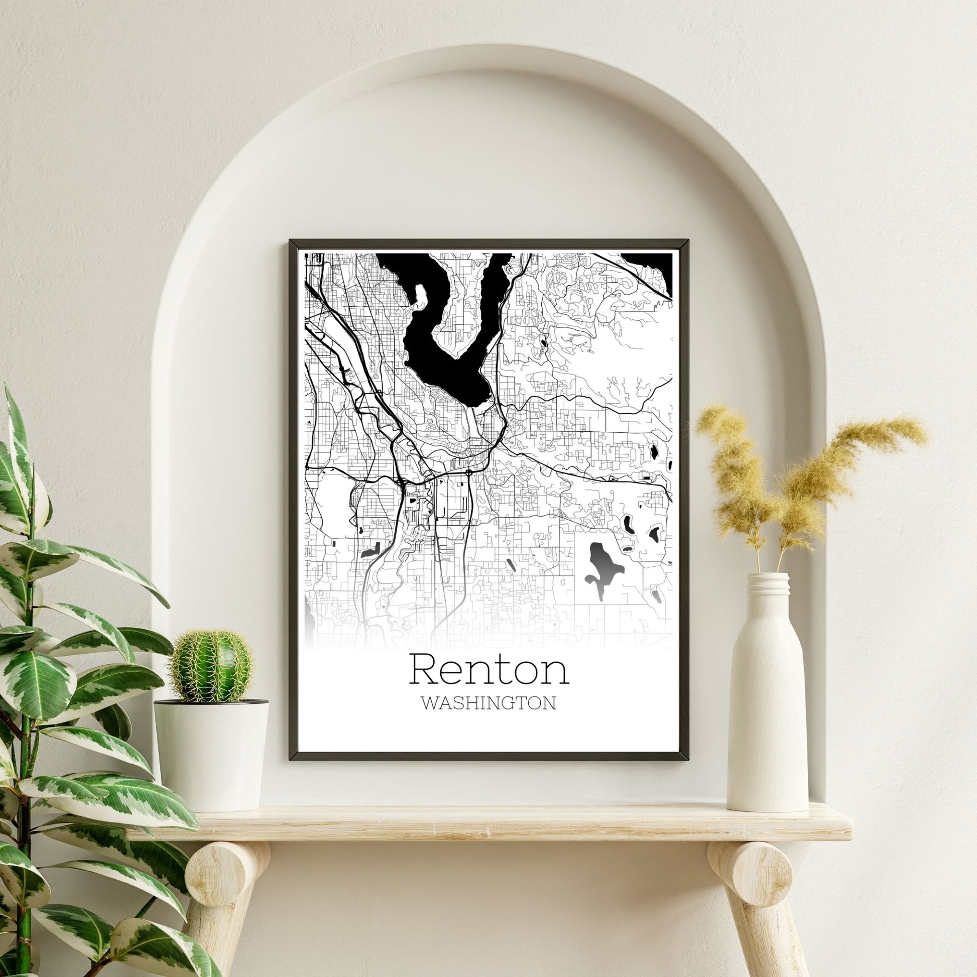 Renton Washington City Map Poster - GroovyGrove