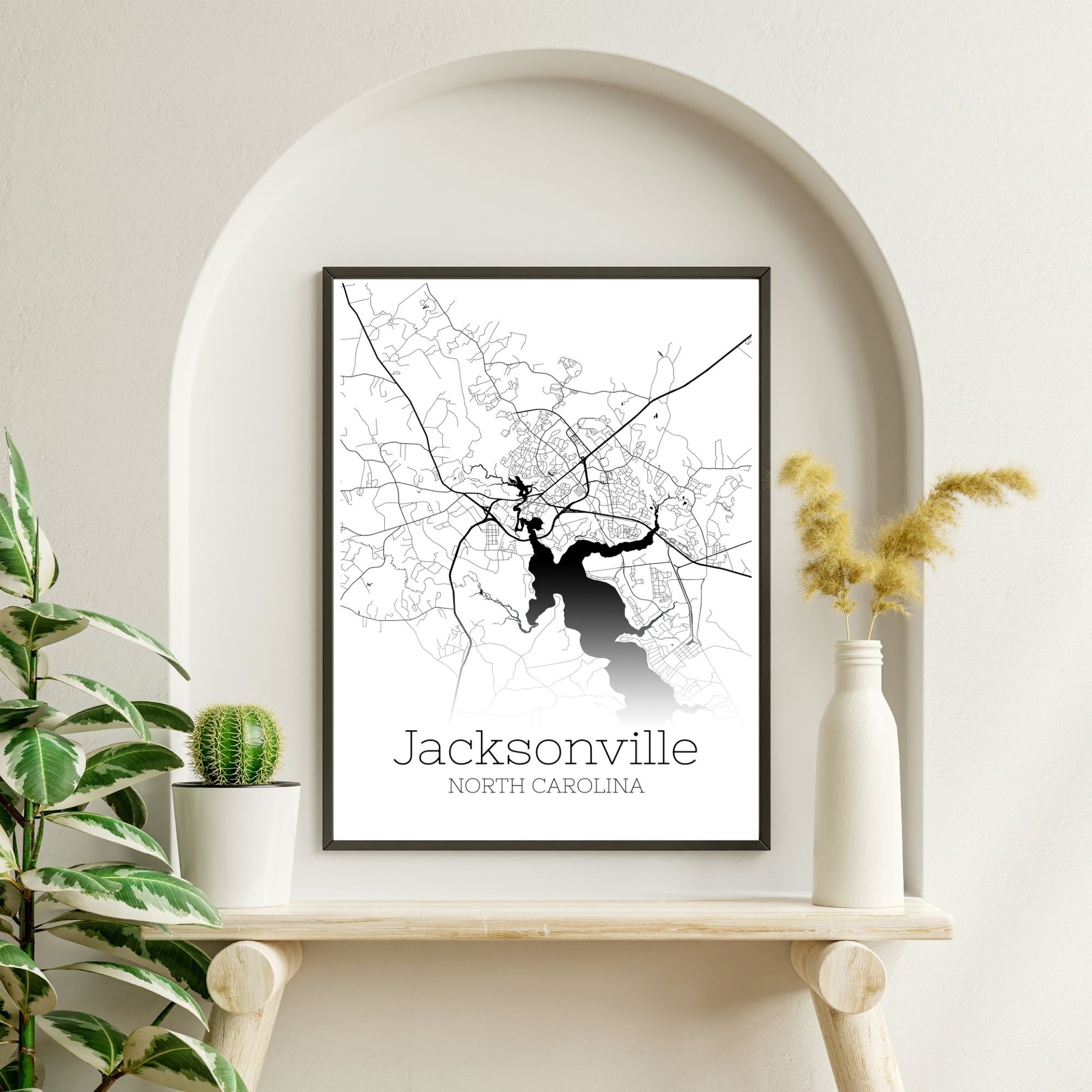 Jacksonville North Carolina City Map Poster - GroovyGrove