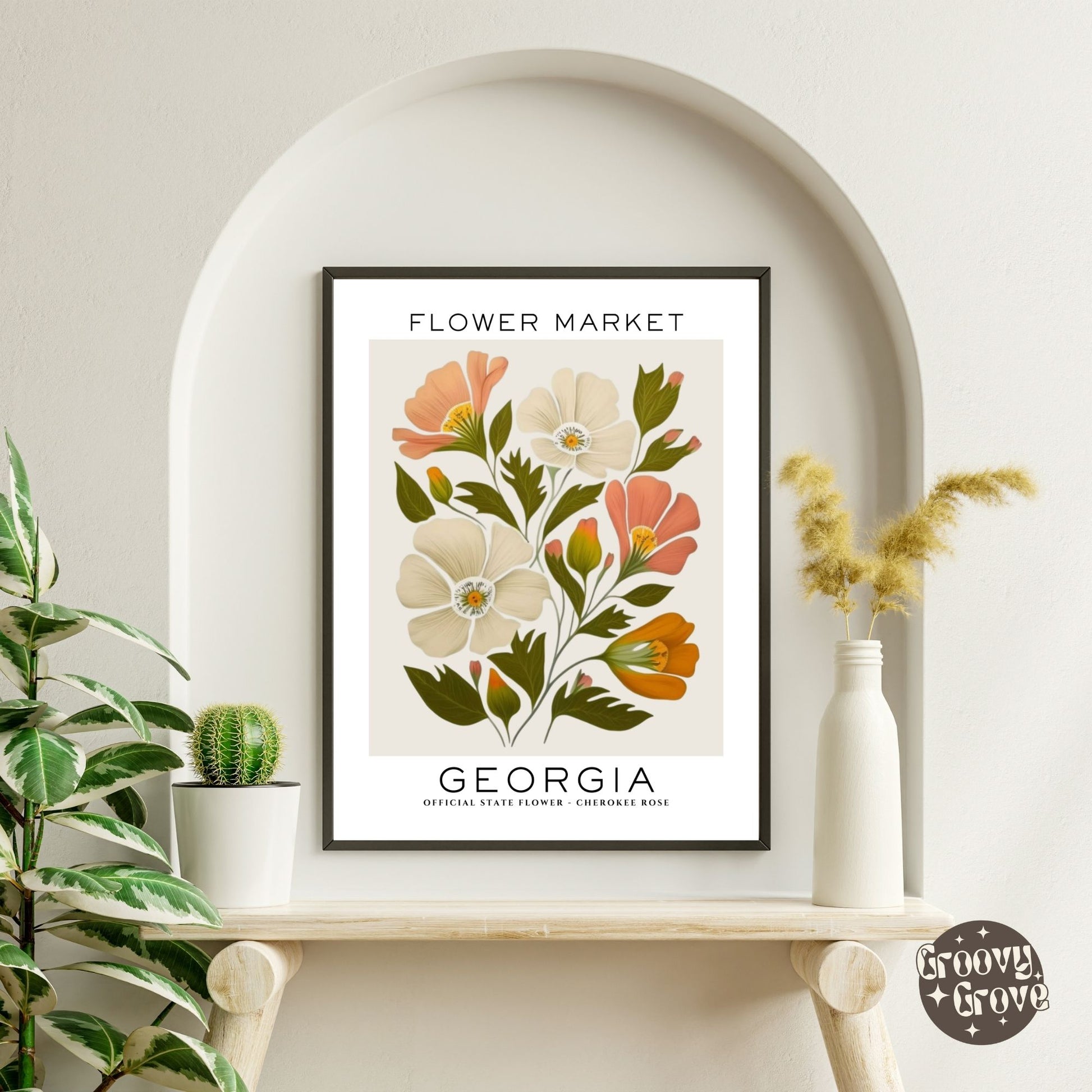 Georgia Flower Market Poster - GroovyGrove