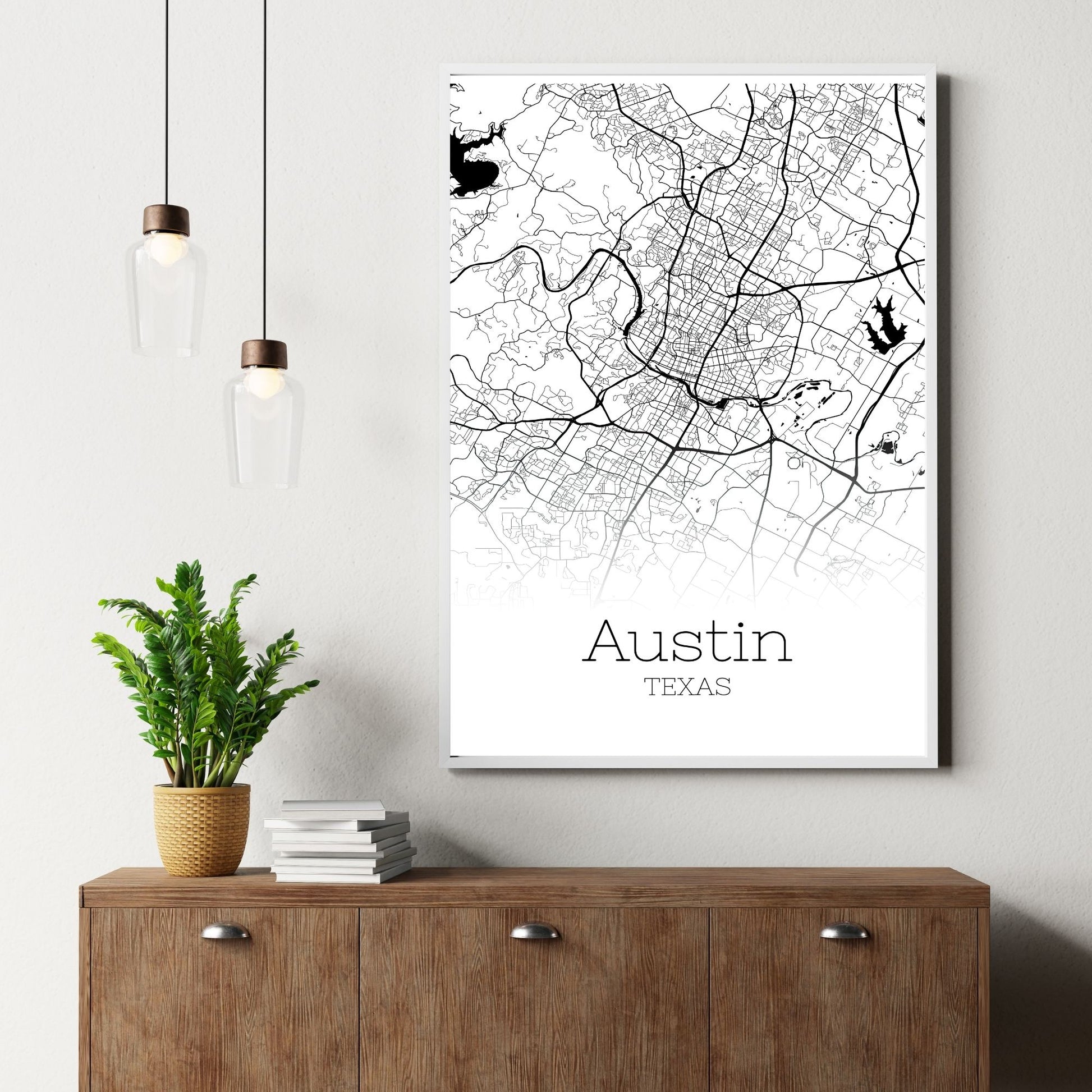 Austin Texas City Map Poster - GroovyGrove