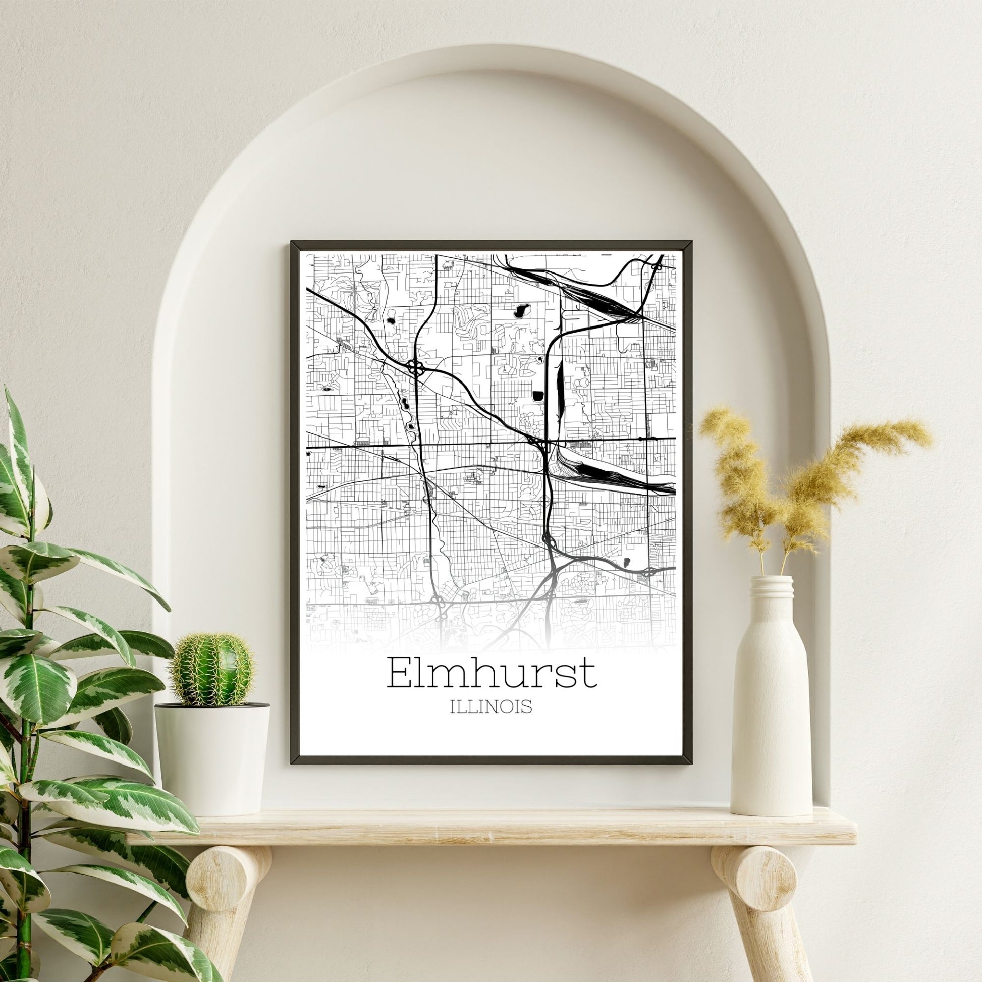 Elmhurst Illinois City Map Poster - GroovyGrove