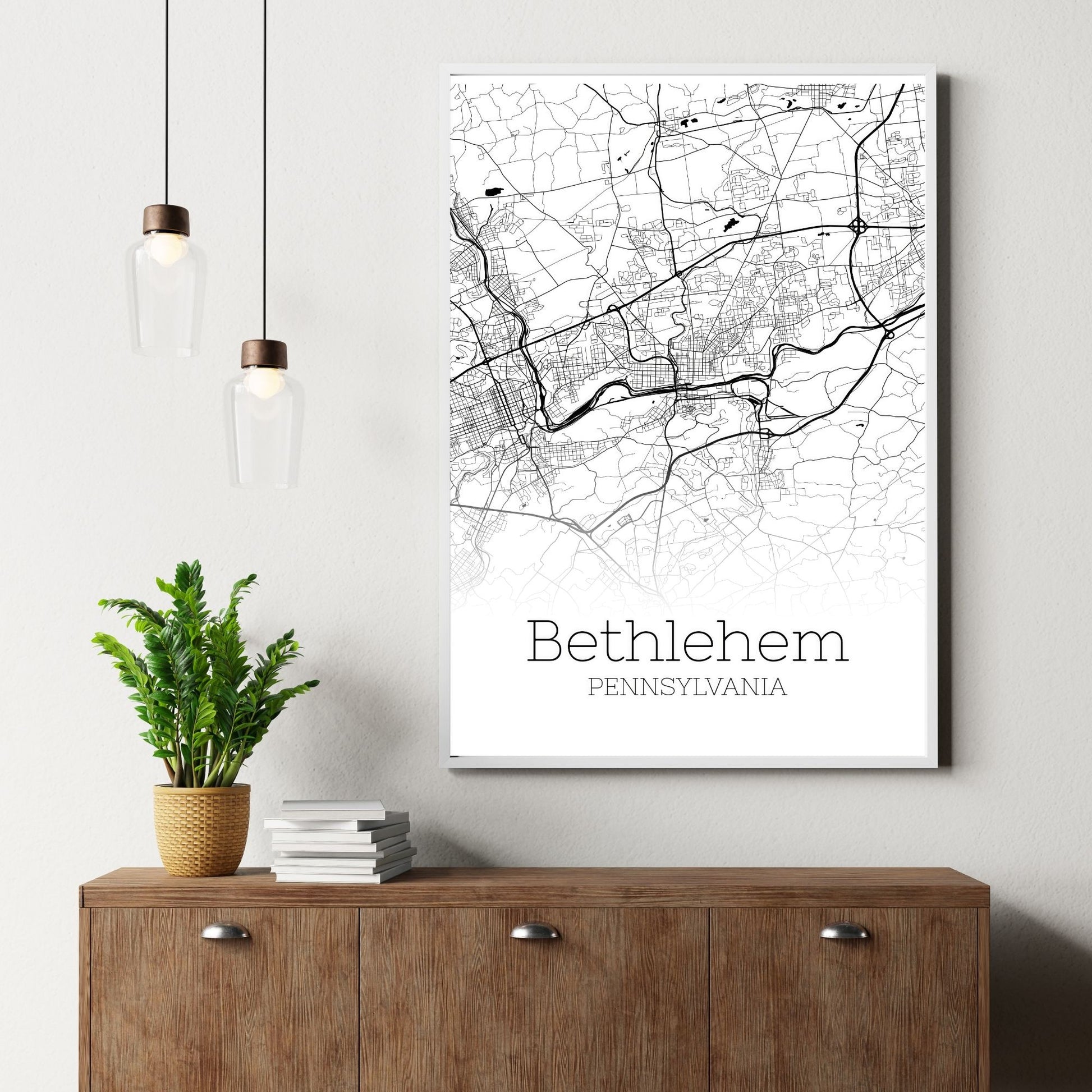 Bethlehem Pennsylvania City Map Poster - GroovyGrove