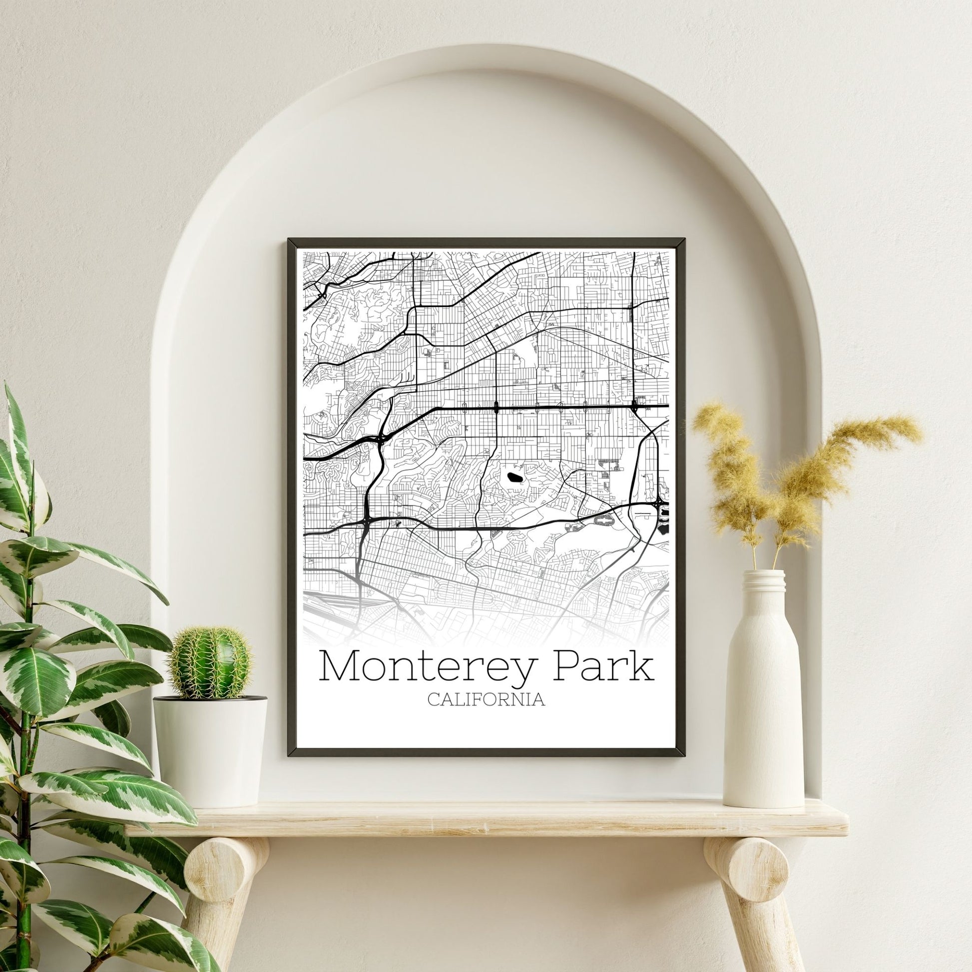 Monterey Park California City Map Poster - GroovyGrove