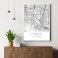 Carson California City Map Poster - GroovyGrove