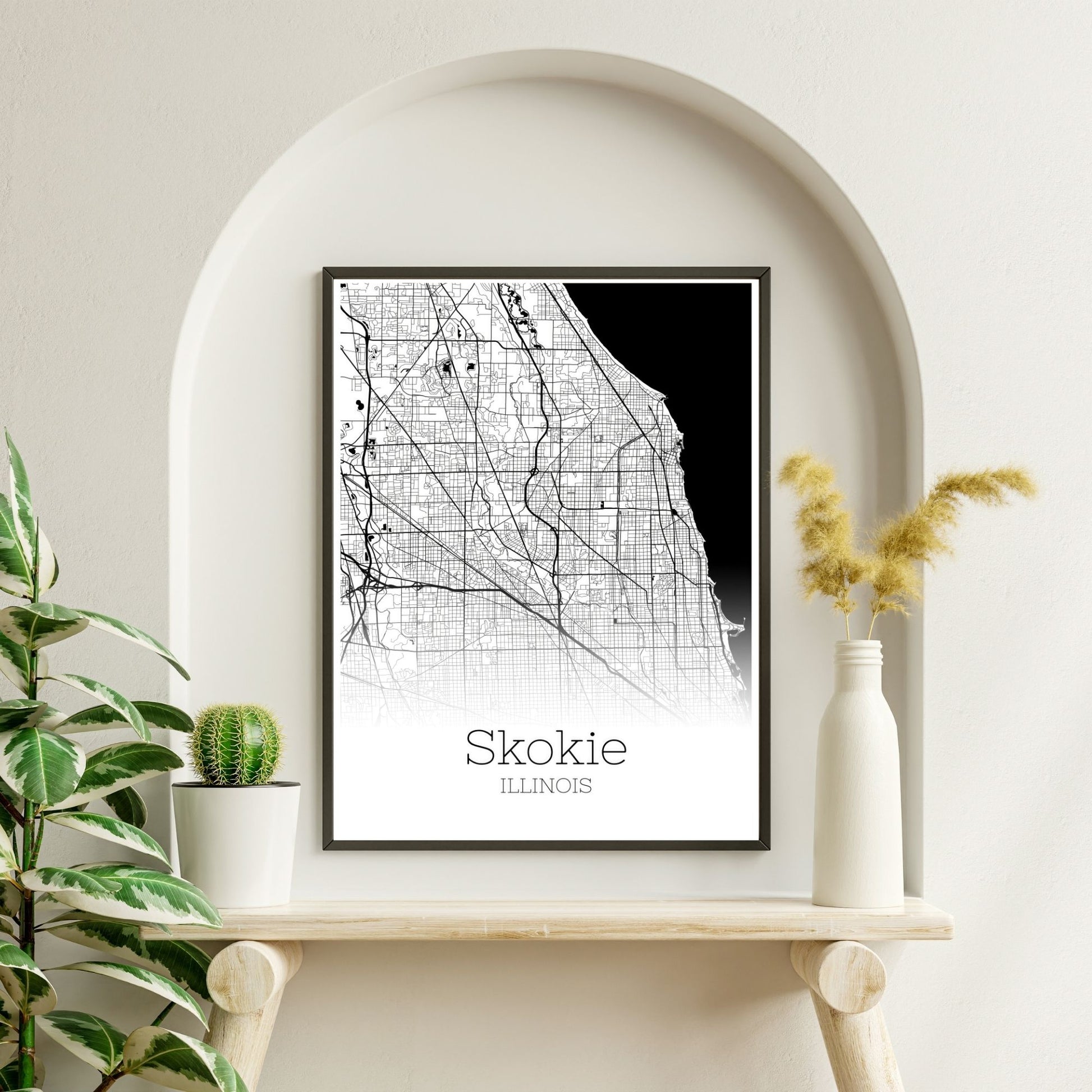 Skokie Illinois City Map Poster - GroovyGrove