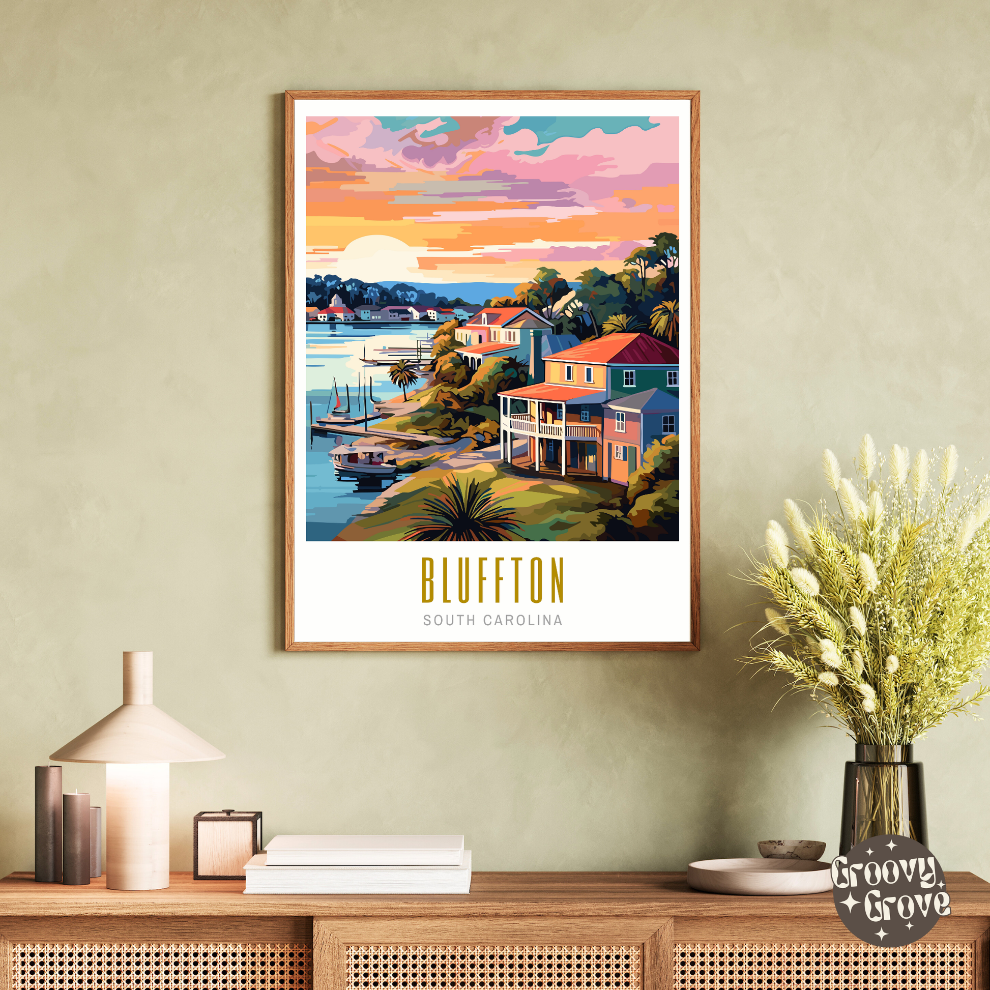 Bluffton South Carolina Poster - GroovyGrove