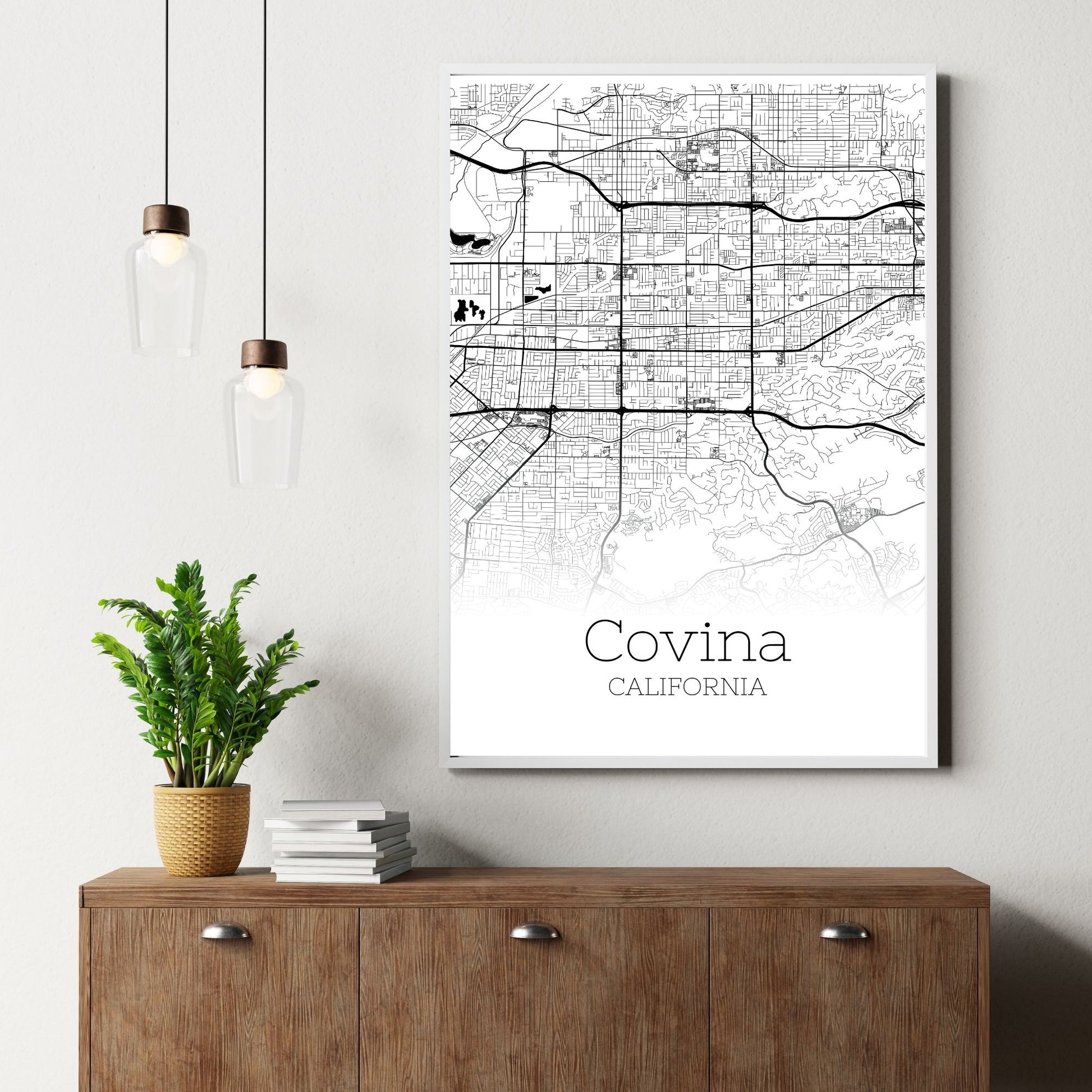 Covina California City Map Poster - GroovyGrove