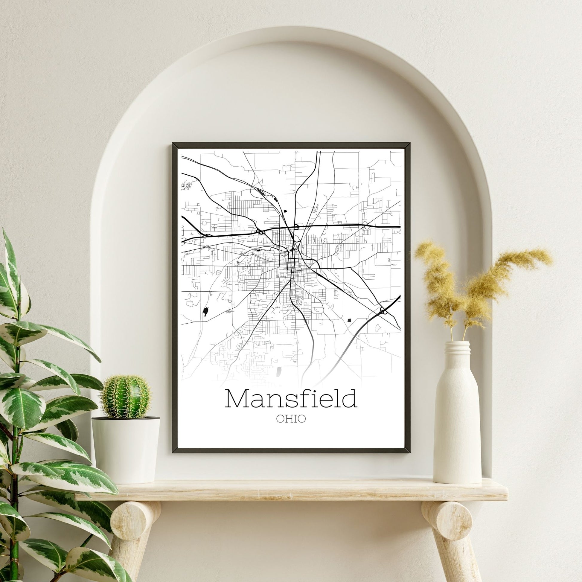 Mansfield Ohio City Map Poster - GroovyGrove