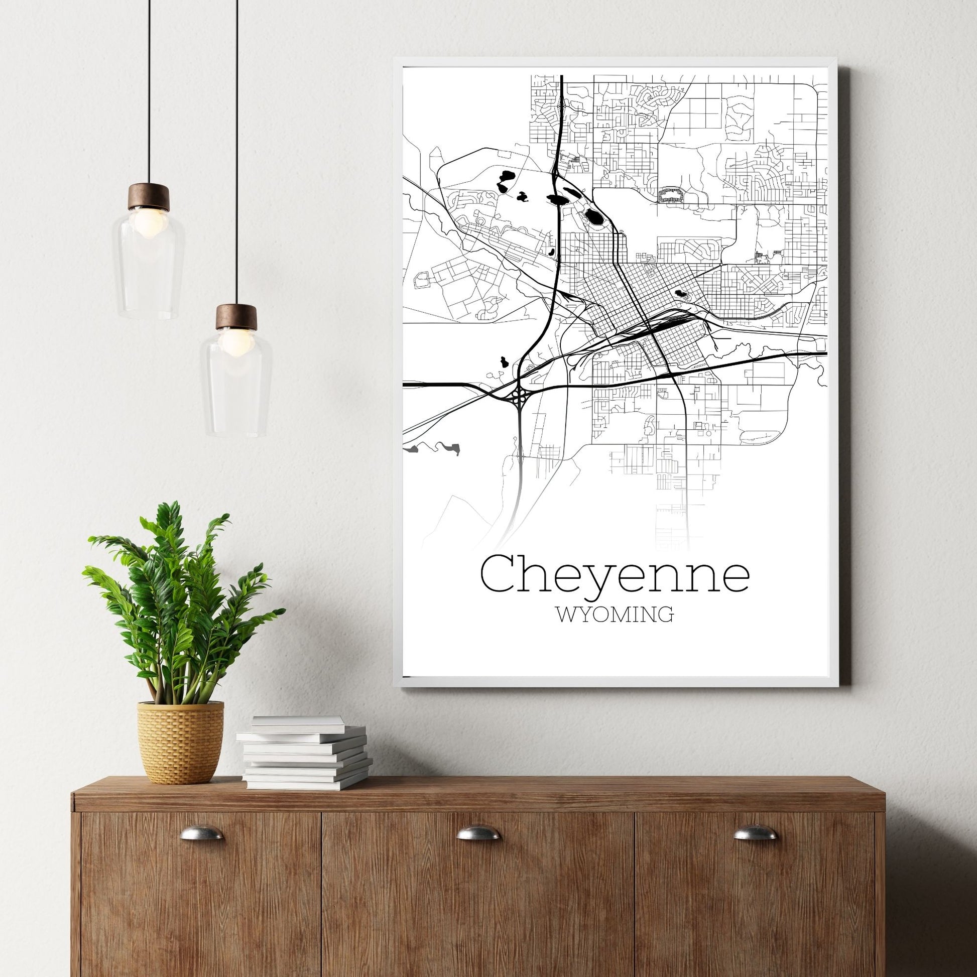 Cheyenne Wyoming City Map Poster - GroovyGrove