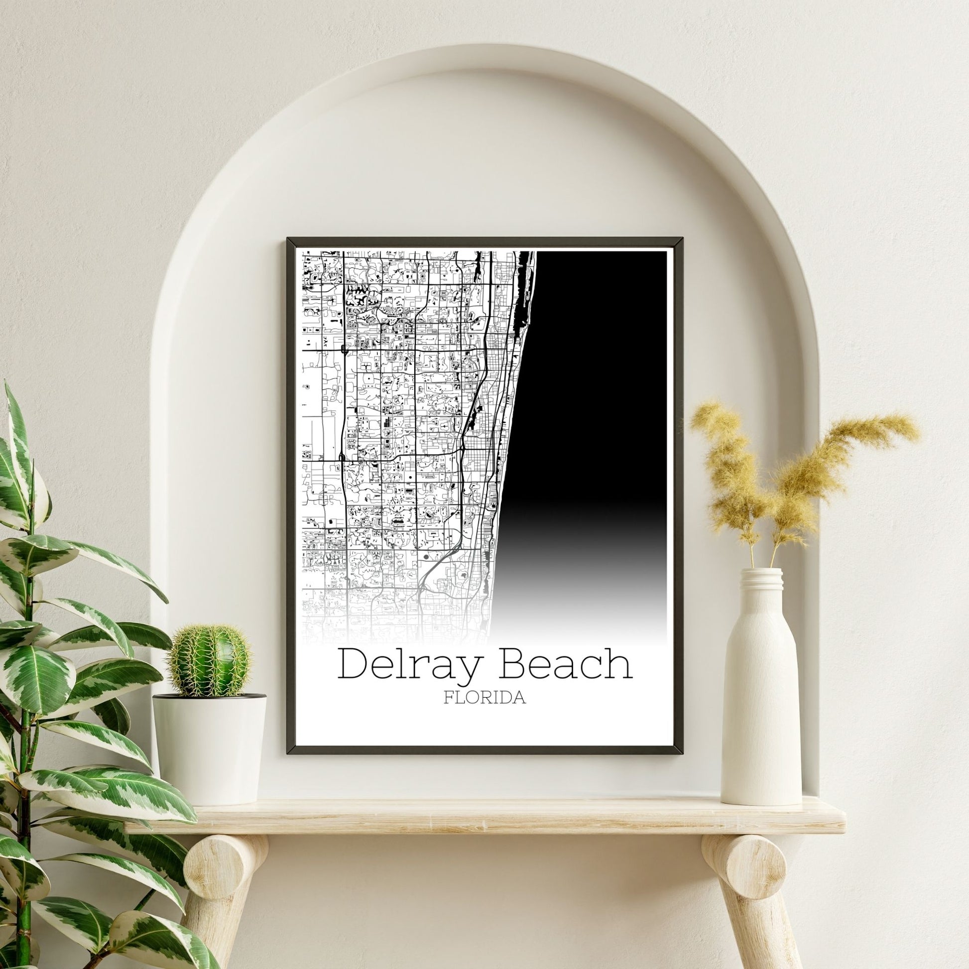 Delray Beach Florida City Map Poster - GroovyGrove