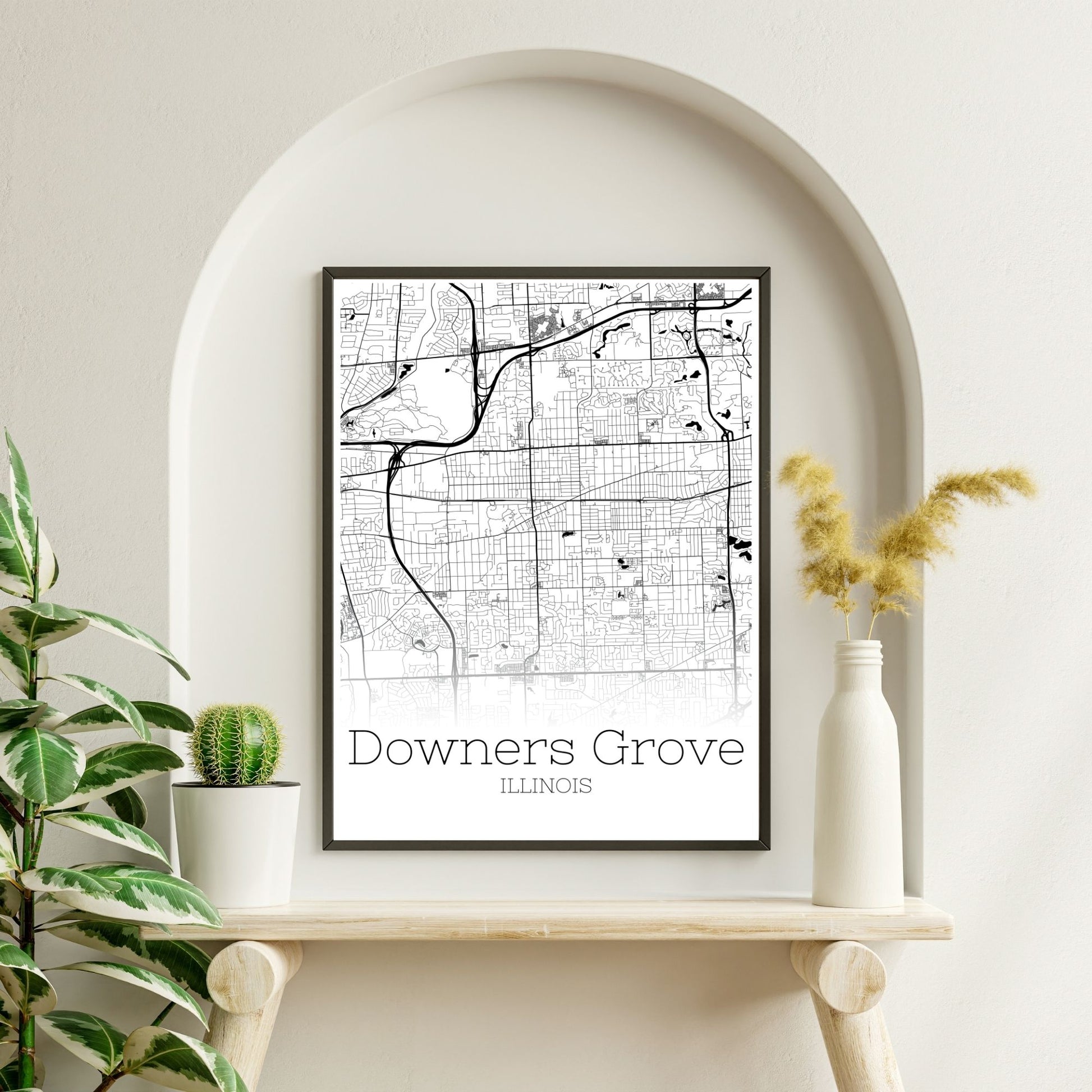 Downers Grove Illinois City Map Poster - GroovyGrove