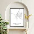 Maricopa Arizona City Map Poster - GroovyGrove