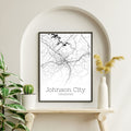 Johnson City Tennessee Map Poster - GroovyGrove