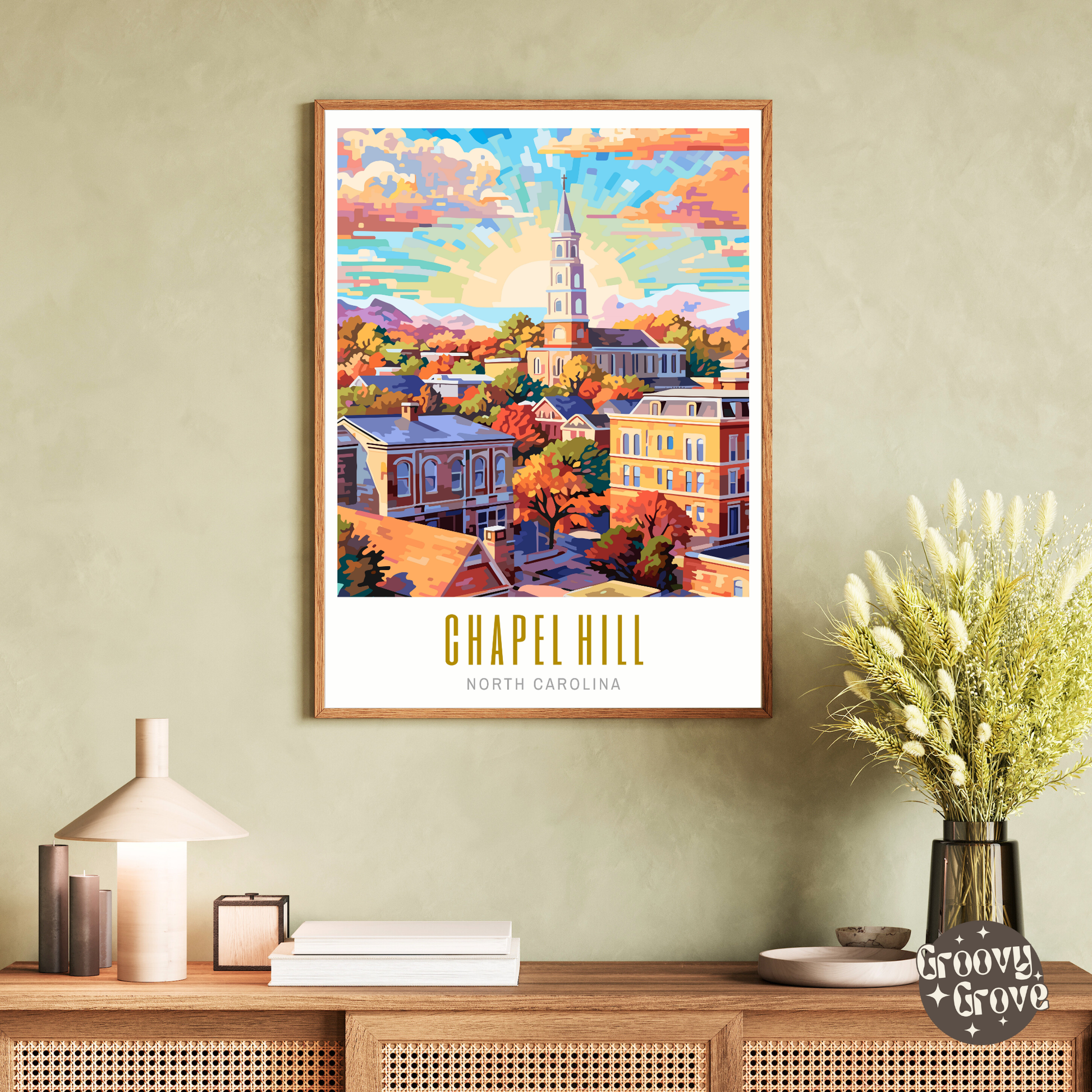 Chapel Hill North Carolina Poster - GroovyGrove