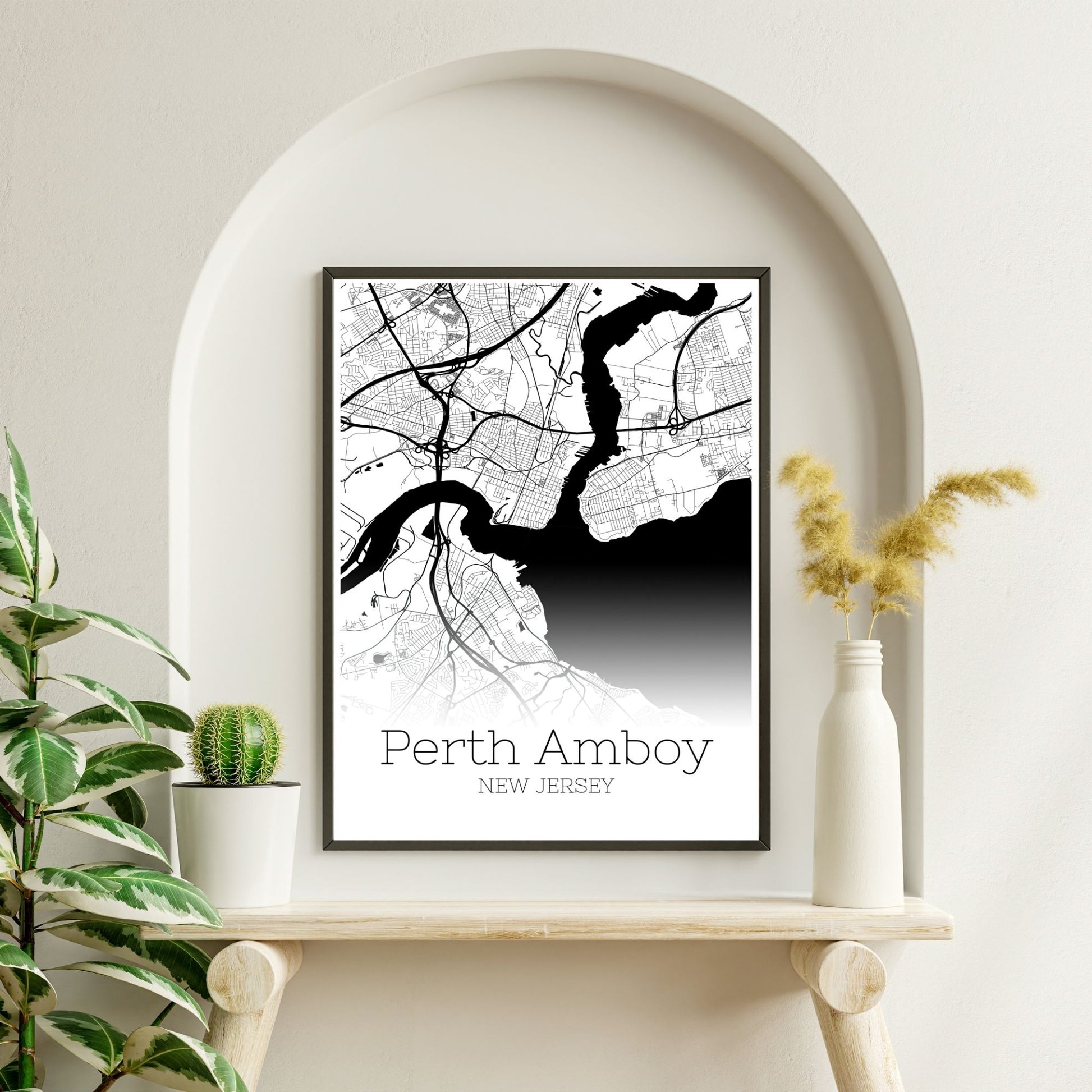 Perth Amboy New Jersey City Map Poster - GroovyGrove