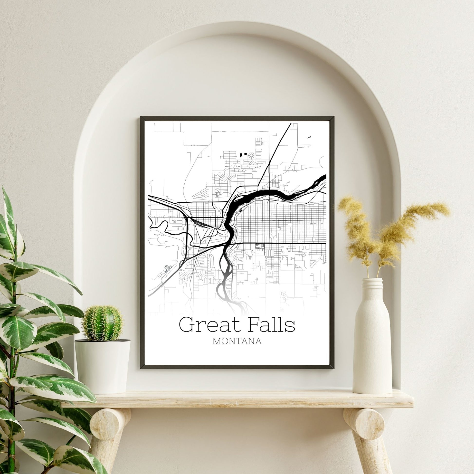 Great Falls Montana City Map Poster - GroovyGrove