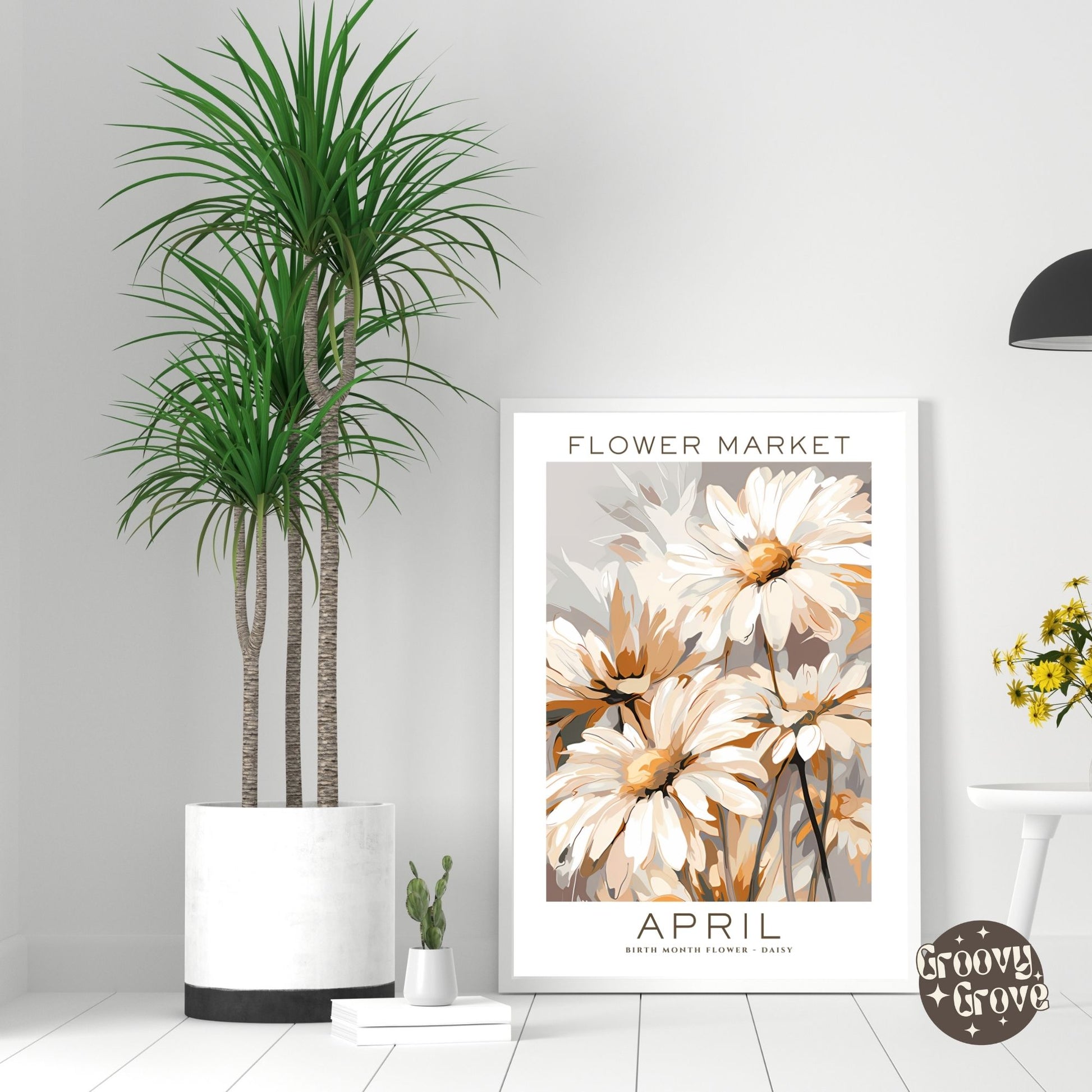 April Birthday Flower Market Poster - GroovyGrove