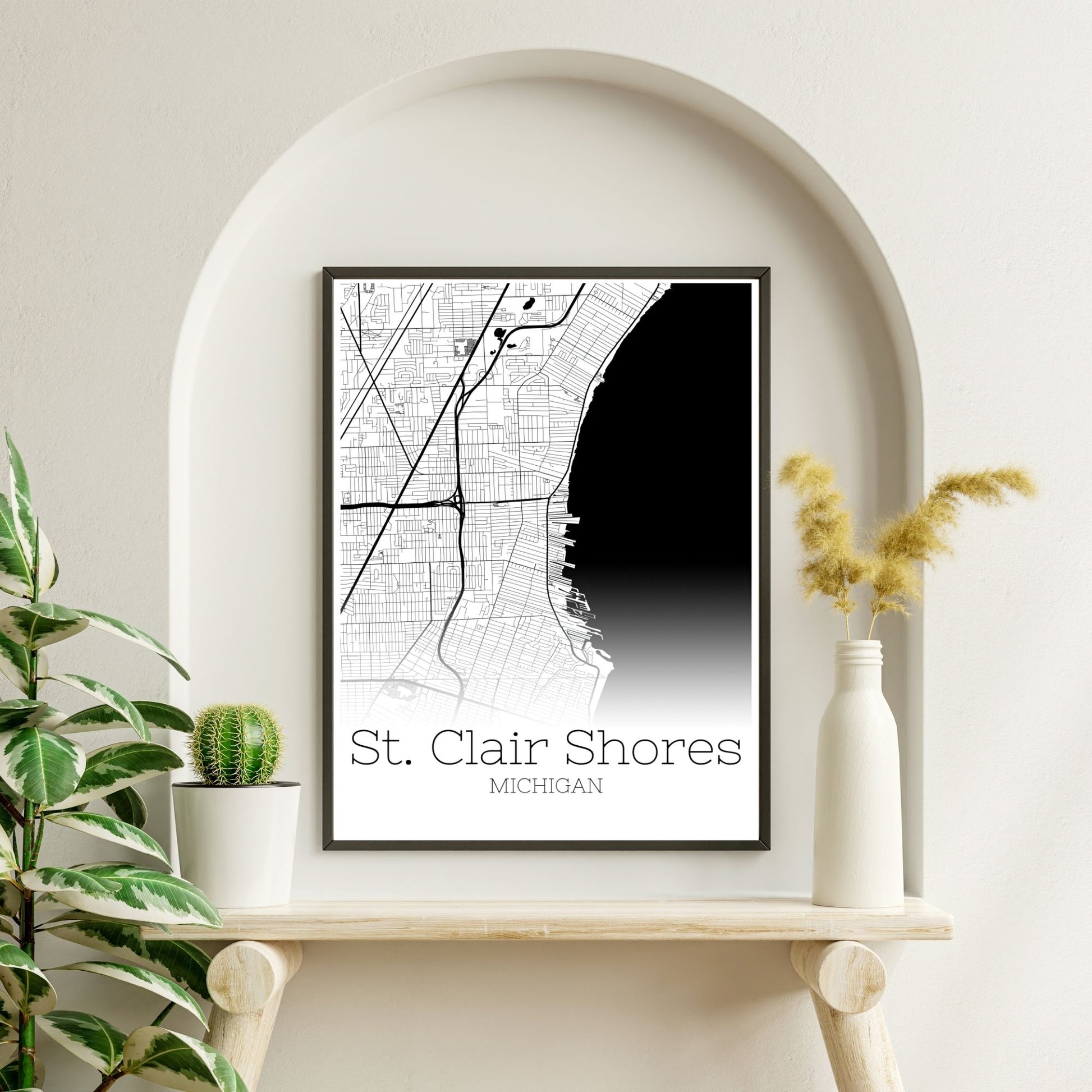 St. Clair Shores Michigan City Map Poster - GroovyGrove