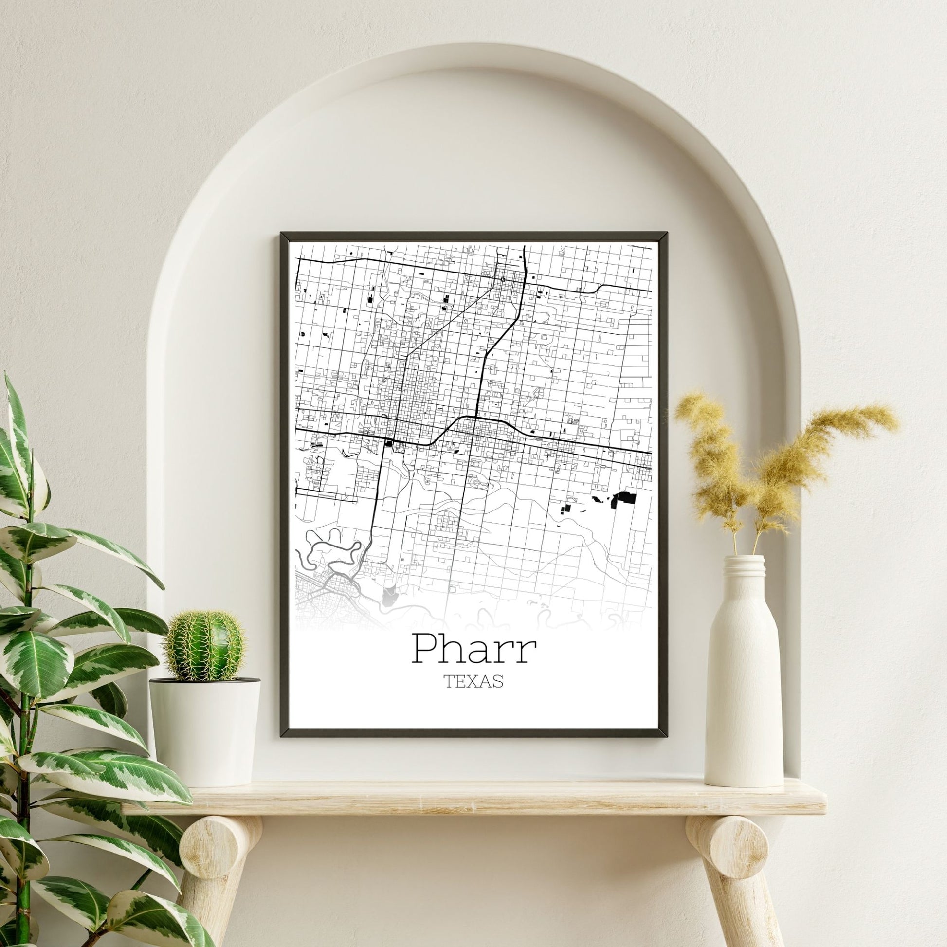 Pharr Texas City Map Poster - GroovyGrove