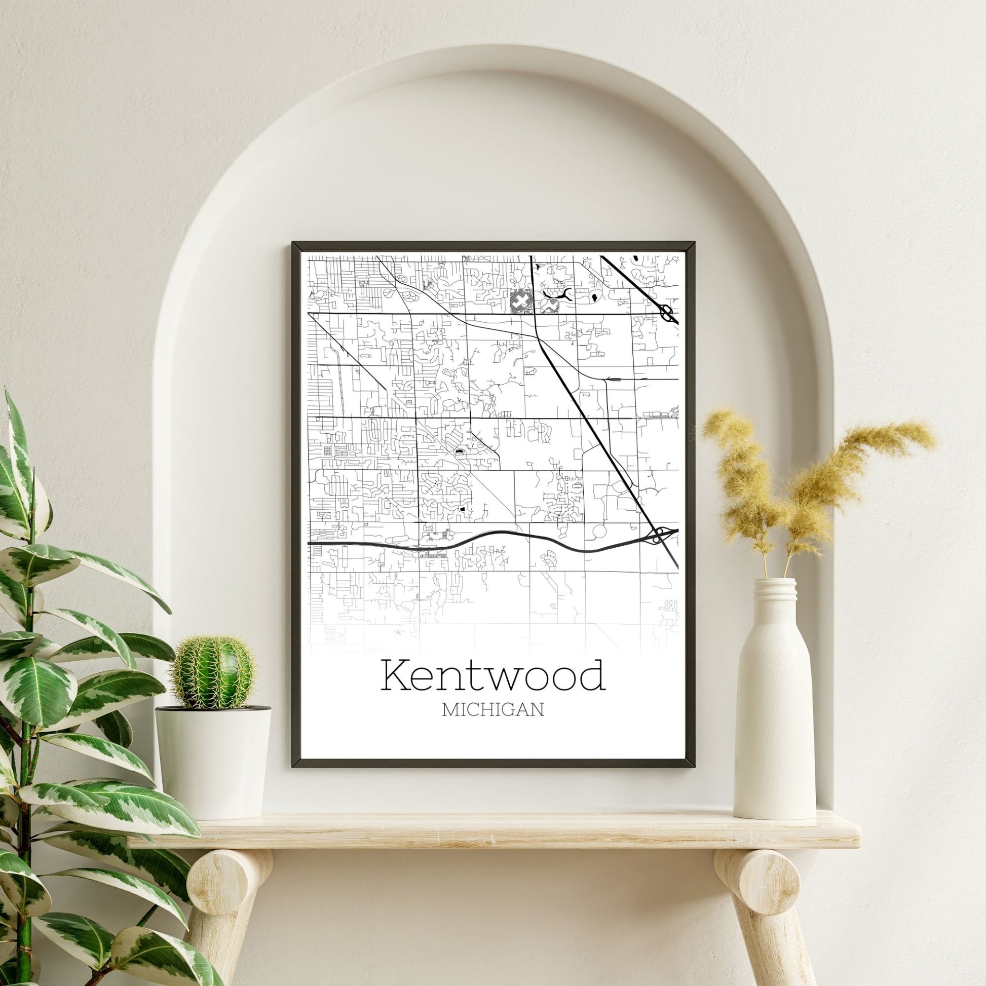 Kentwood Michigan City Map Poster - GroovyGrove