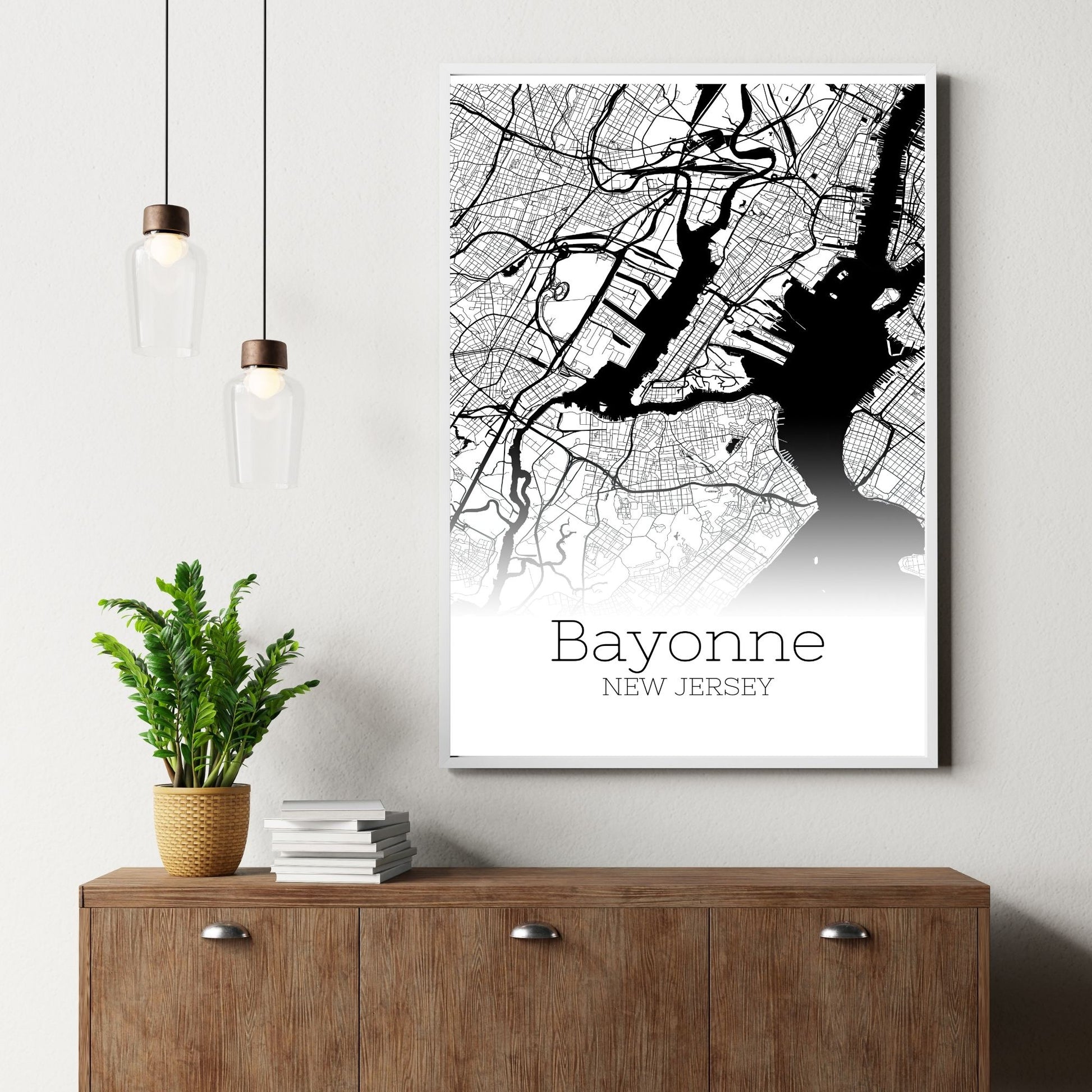 Bayonne New Jersey City Map Poster - GroovyGrove