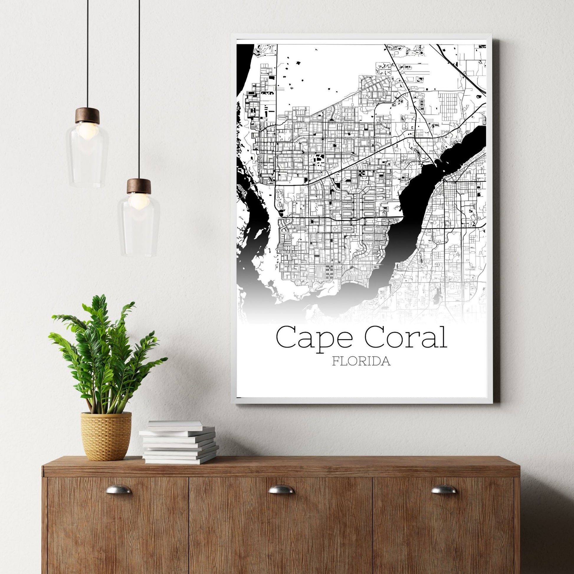 Cape Coral Florida City Map Poster - GroovyGrove