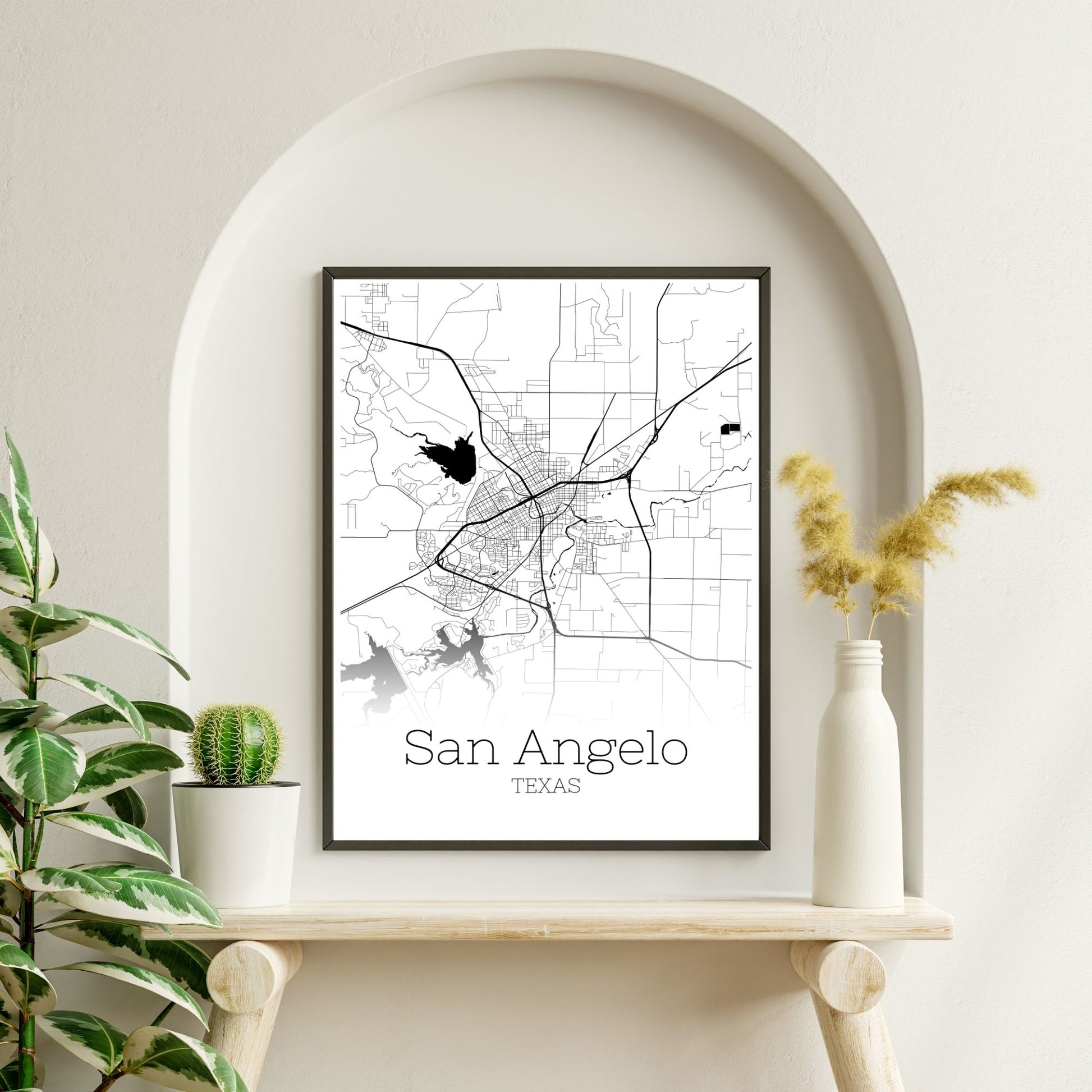 San Angelo Texas City Map Poster - GroovyGrove