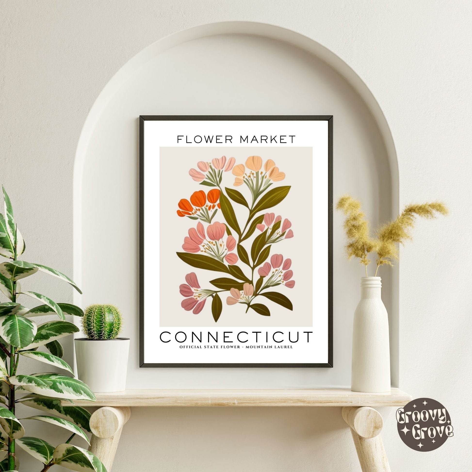 Connecticut Flower Market Poster - GroovyGrove