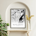 North Miami Florida City Map Poster - GroovyGrove