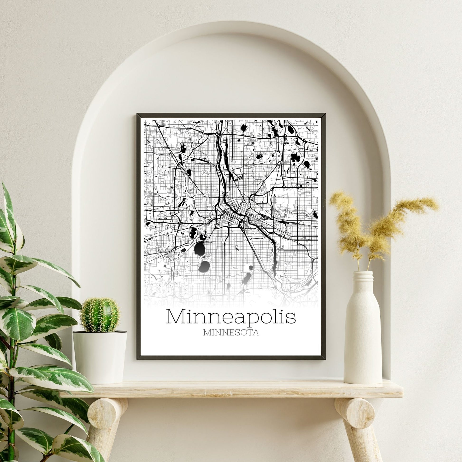 Minneapolis Minnesota City Map Poster - GroovyGrove