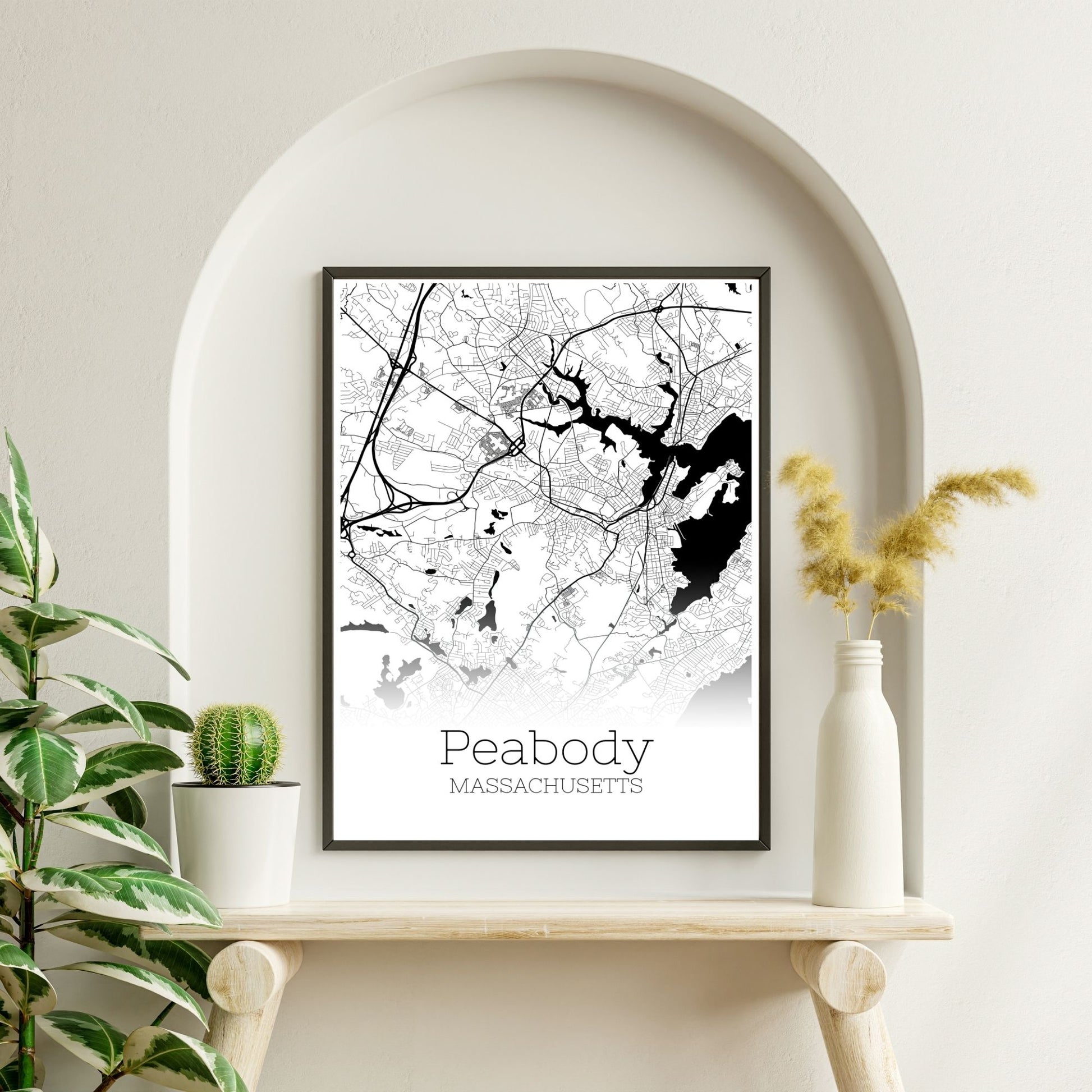 Peabody Massachusetts City Map Poster - GroovyGrove