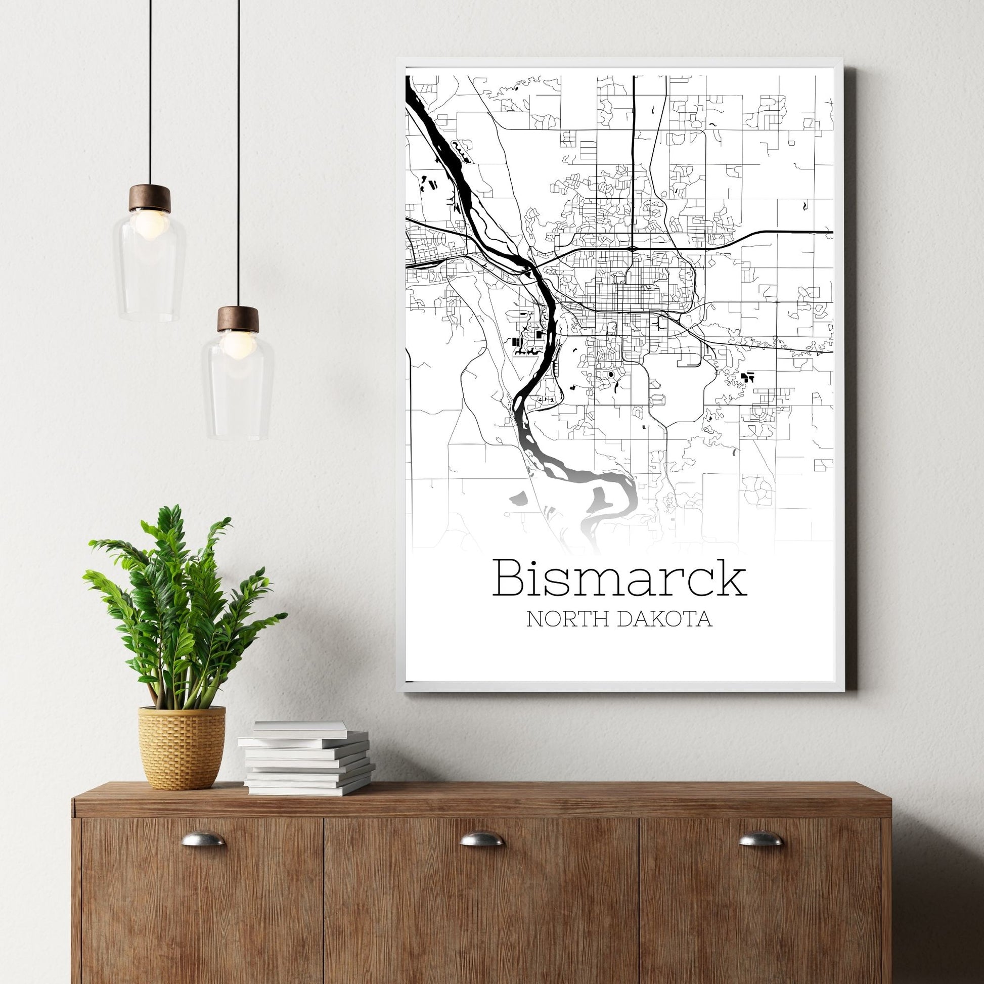 Bismarck North Dakota City Map Poster - GroovyGrove