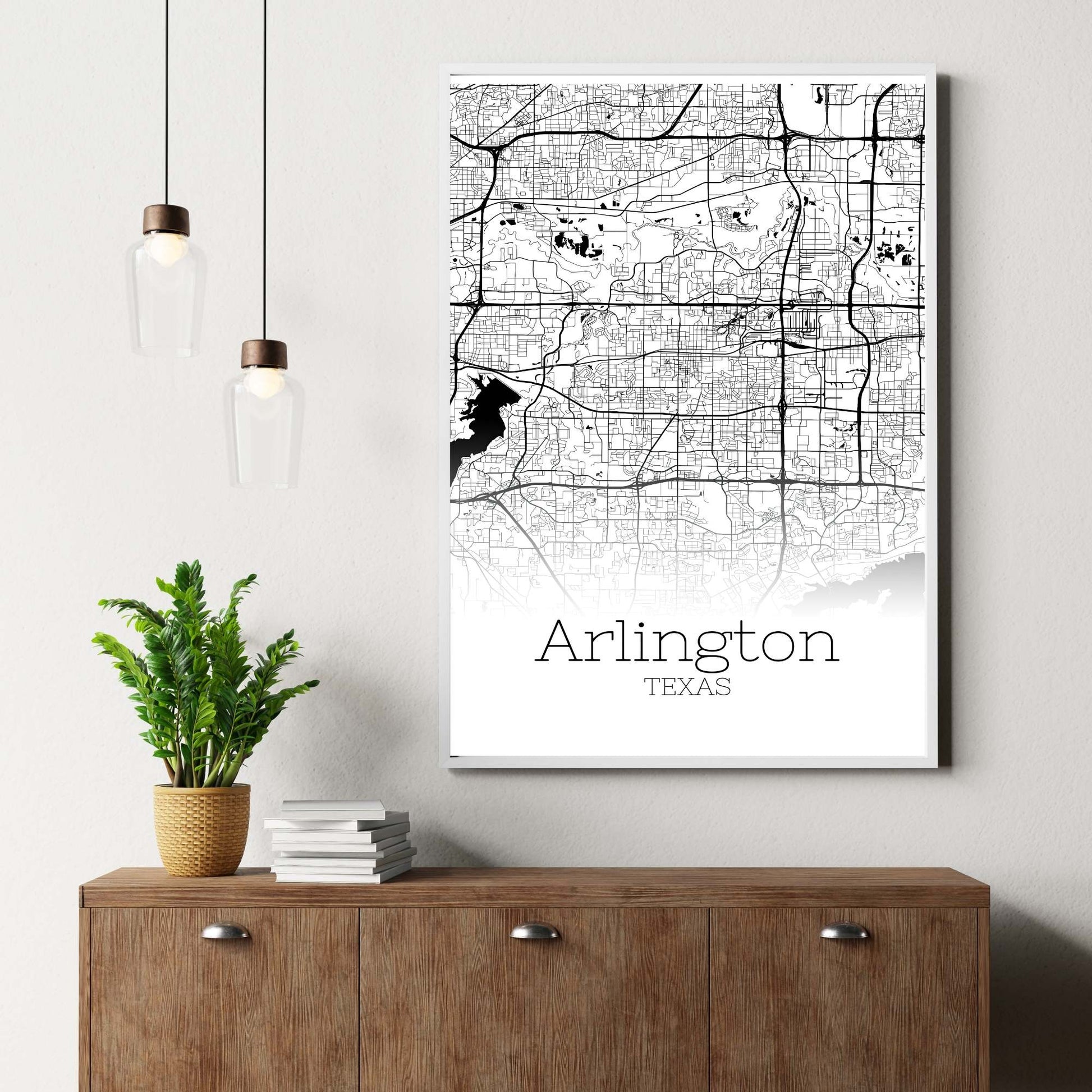 Arlington Texas Illinois City Map Poster - GroovyGrove