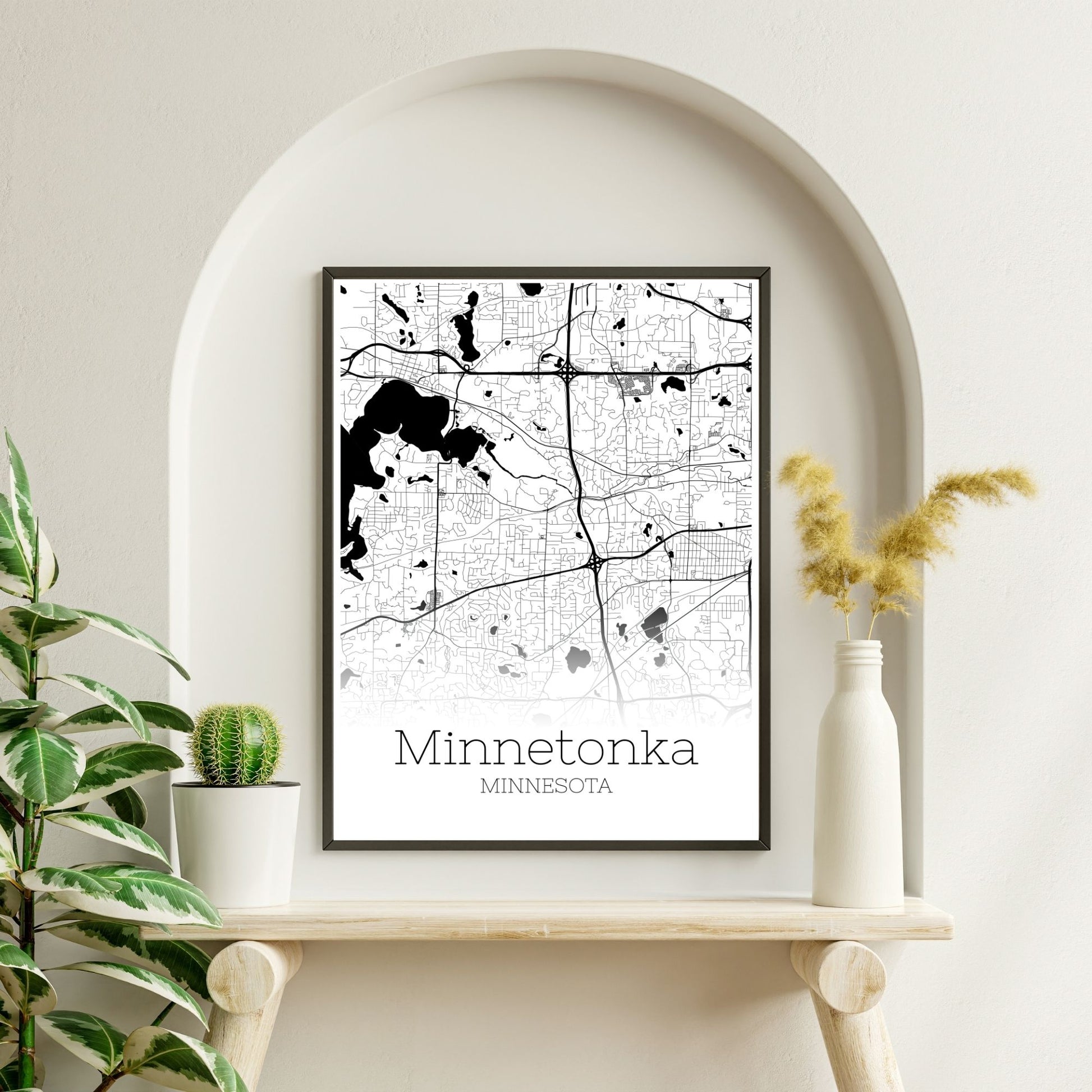 Minnetonka Minnesota City Map Poster - GroovyGrove