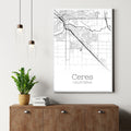 Ceres California City Map Poster - GroovyGrove