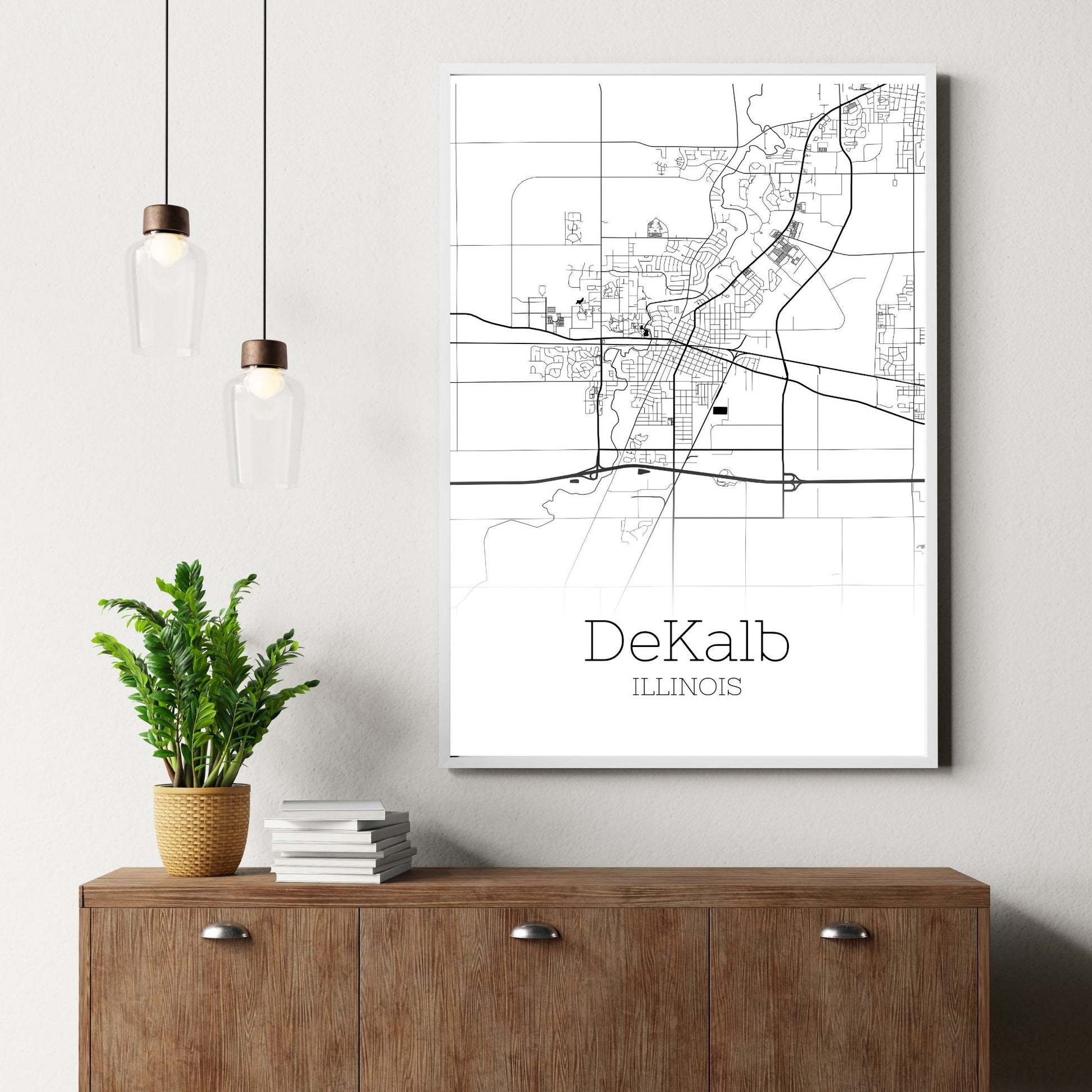 Dekalb Illinois City Map Poster - GroovyGrove