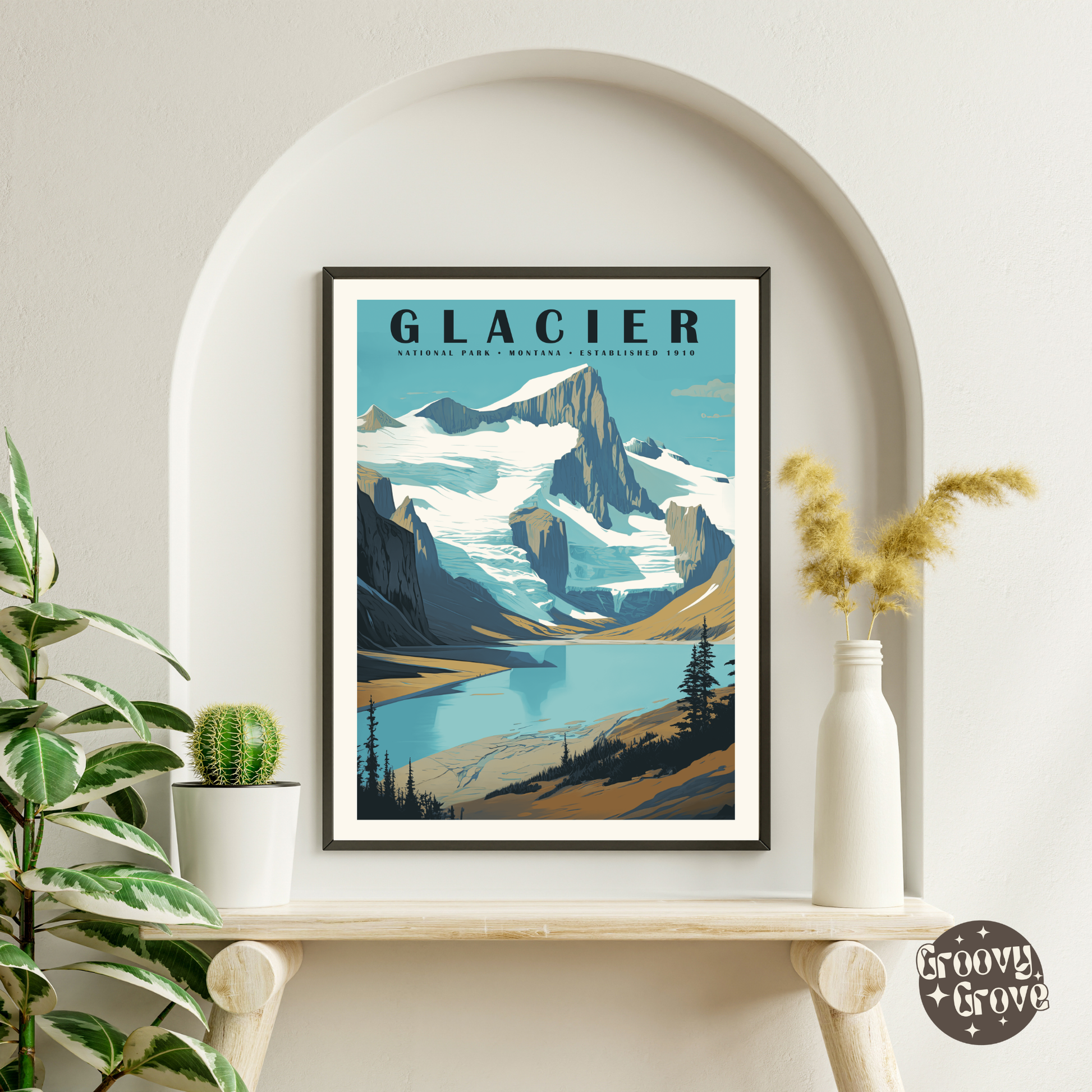 Glacier National Park Vintage Poster - GroovyGrove