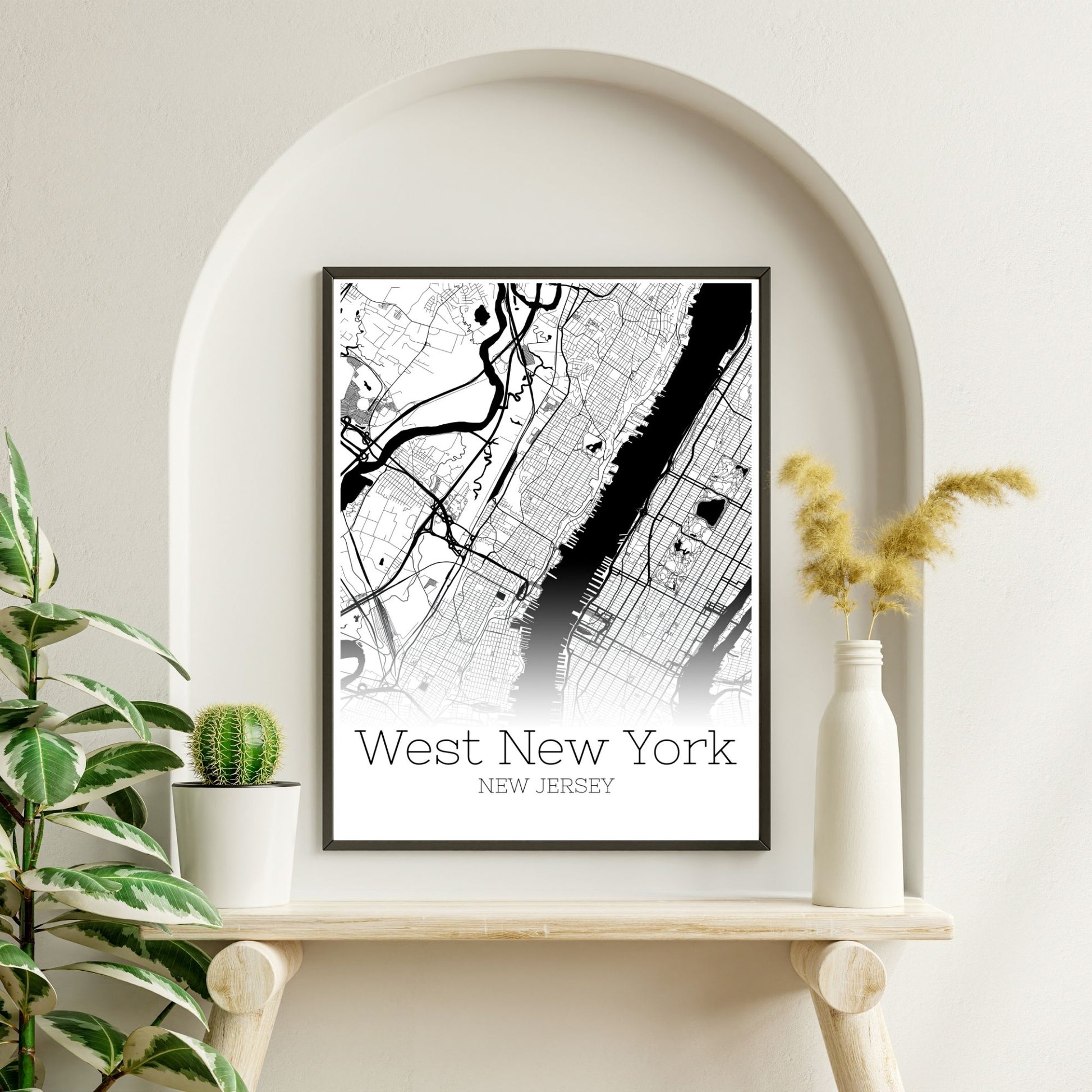 West New York New Jersey City Map Poster - GroovyGrove